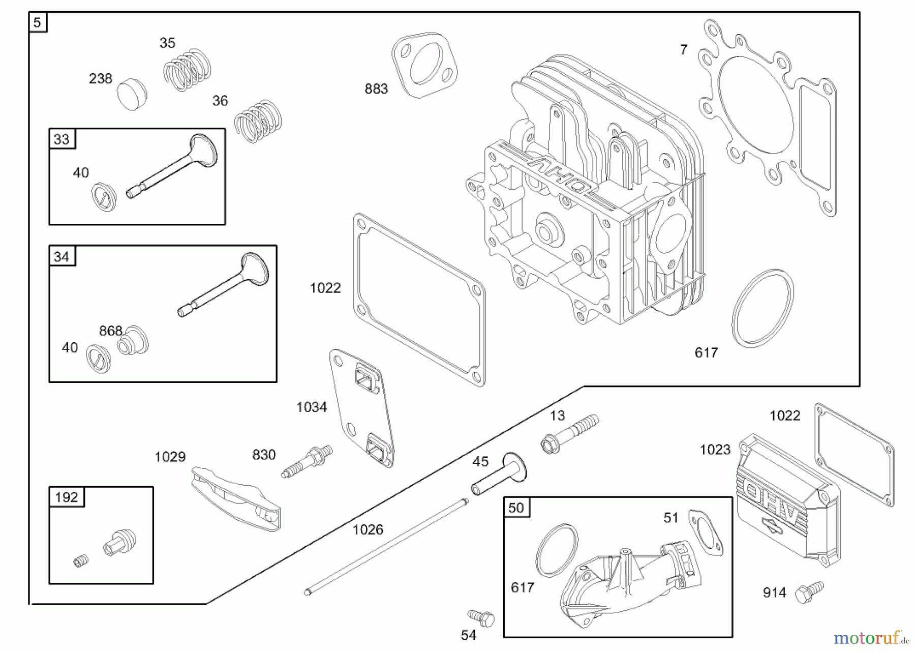 Toro Neu Mowers, Zero-Turn 74325 (16-42Z) - Toro 16-42Z TimeCutter Z Riding Mower, 2004 (240000001-240999999) CYLINDER HEAD ASSEMBLY BRIGGS AND STRATTON 286H77-0165-E1