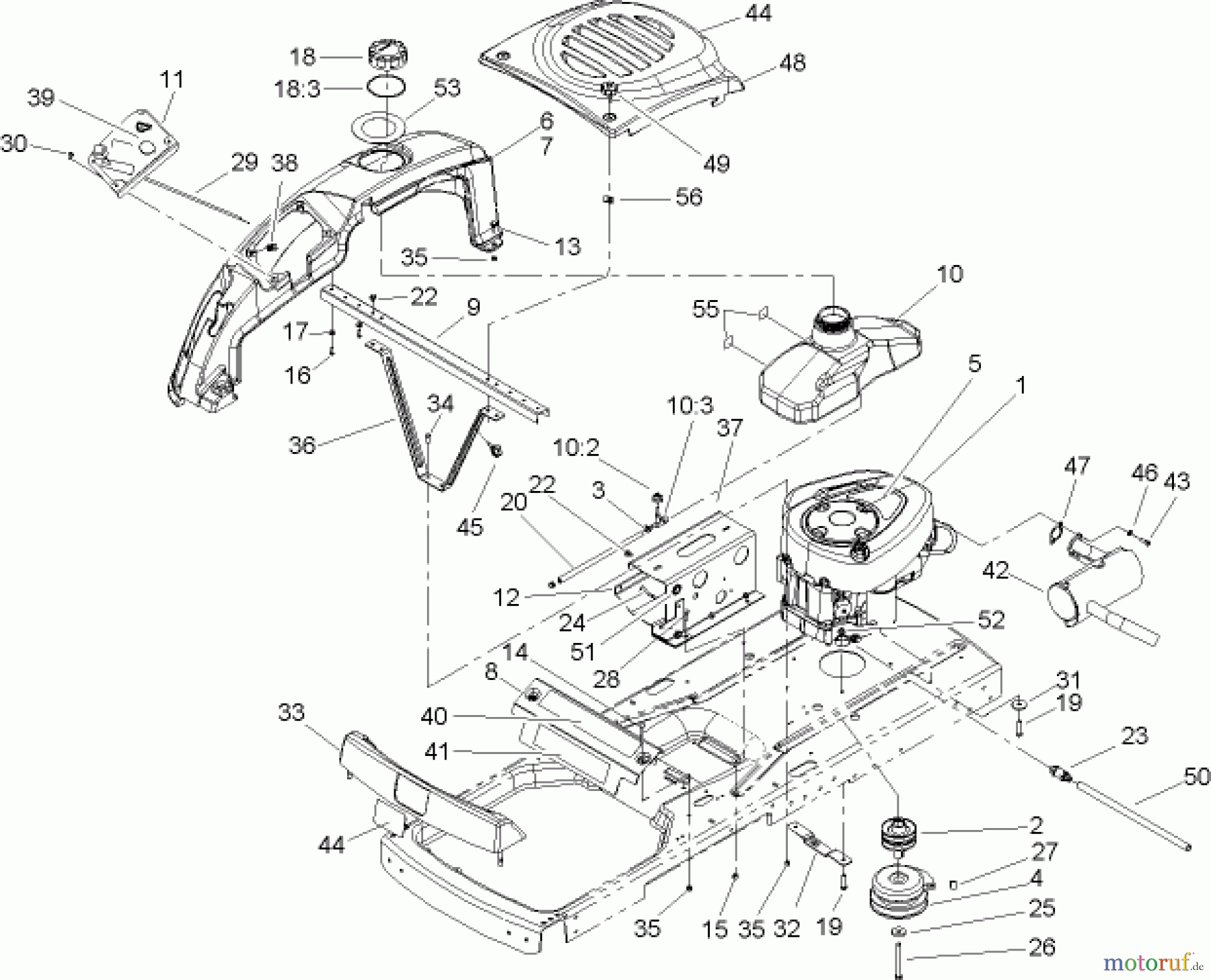 Toro Neu Mowers, Zero-Turn 74325 (16-42Z) - Toro 16-42Z TimeCutter Z Riding Mower, 2004 (240000001-240999999) ENGINE ASSEMBLY