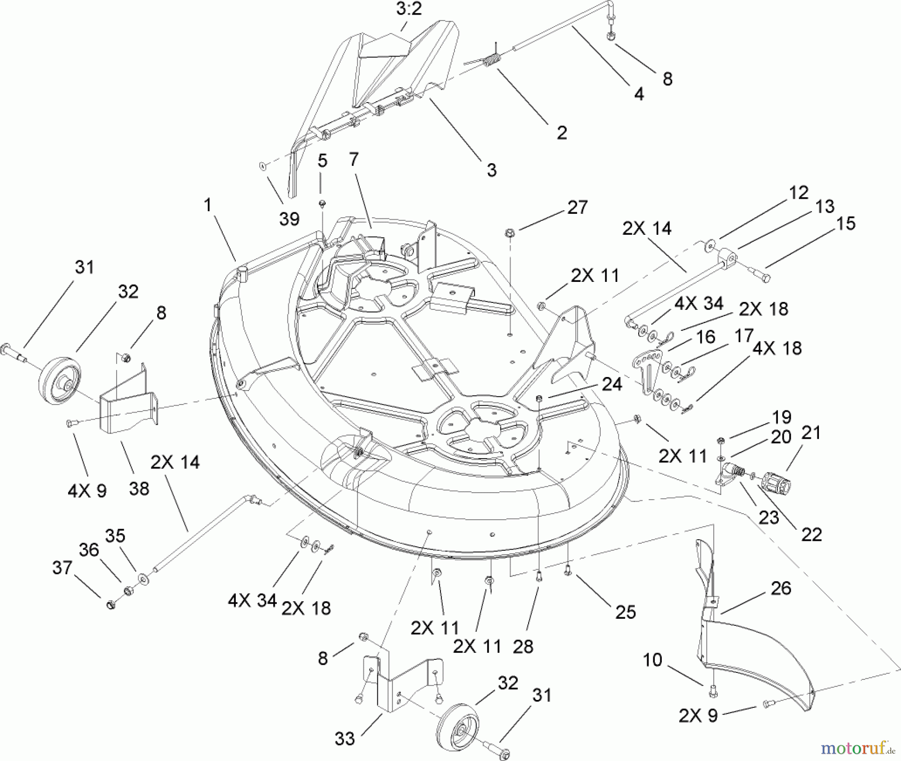 Toro Neu Mowers, Zero-Turn 74327 (Z420) - Toro TimeCutter Z420 Riding Mower, 2006 (260000001-260019999) 42IN DECK ASSEMBLY