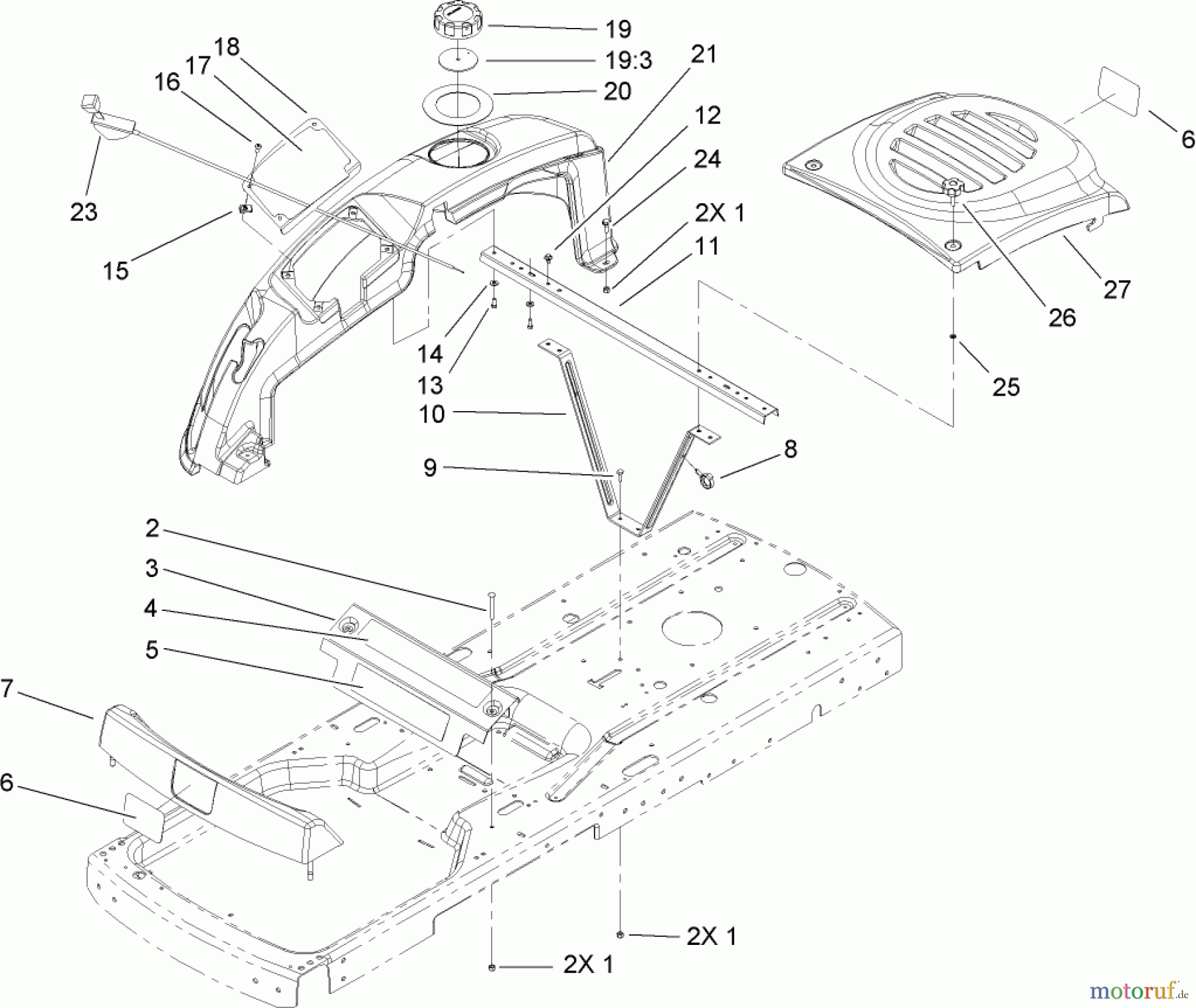  Toro Neu Mowers, Zero-Turn 74327 (Z420) - Toro TimeCutter Z420 Riding Mower, 2006 (260020000-260999999) STYLING ASSEMBLY