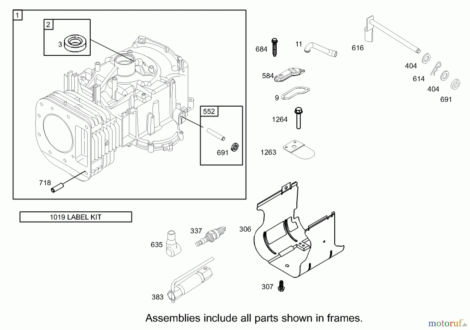  Toro Neu Mowers, Zero-Turn 74330 (16-42Z) - Toro 16-42Z TimeCutter Z Riding Mower, 2003 (230000001-230999999) CYLINDER ASSEMBLY ENGINE BRIGGS AND STRATTON 286H77-0165-E1