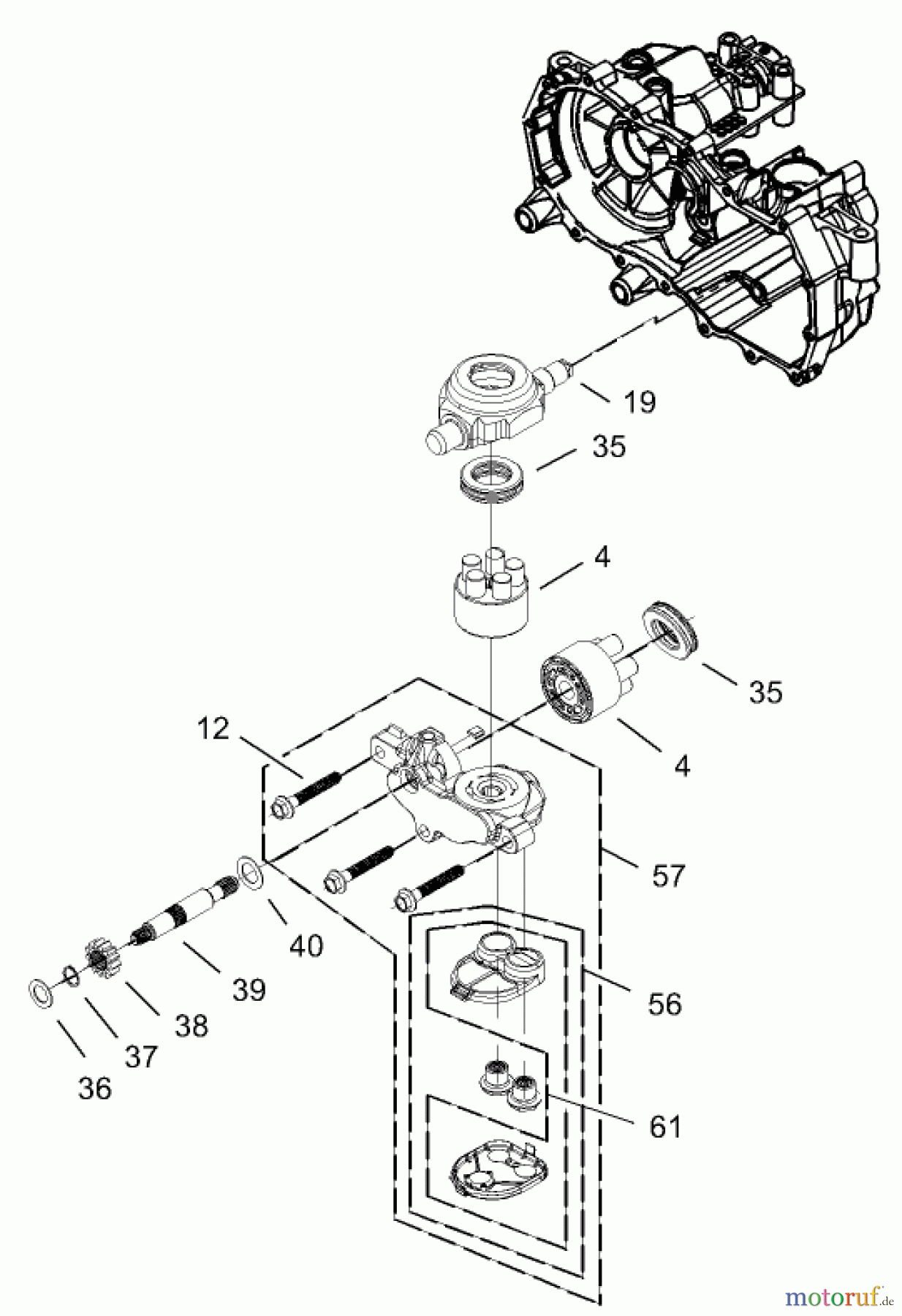  Toro Neu Mowers, Zero-Turn 74330 (16-42Z) - Toro 16-42Z TimeCutter Z Riding Mower, 2003 (230000001-230999999) CYLINDER BLOCK ASSEMBLY RH HYDROSTAT NO. 105-3491