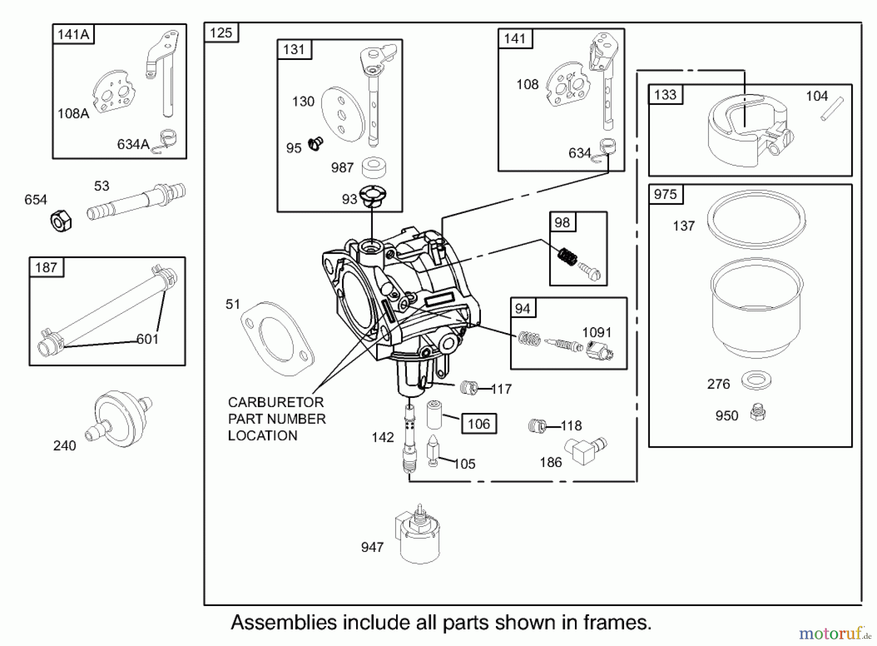 Toro Neu Mowers, Zero-Turn 74330 (16-42Z) - Toro 16-42Z TimeCutter Z Riding Mower, 2004 (240000001-240001179) CARBURETOR ASSEMBLY BRIGGS AND STRATTON 286H77-0165-E1