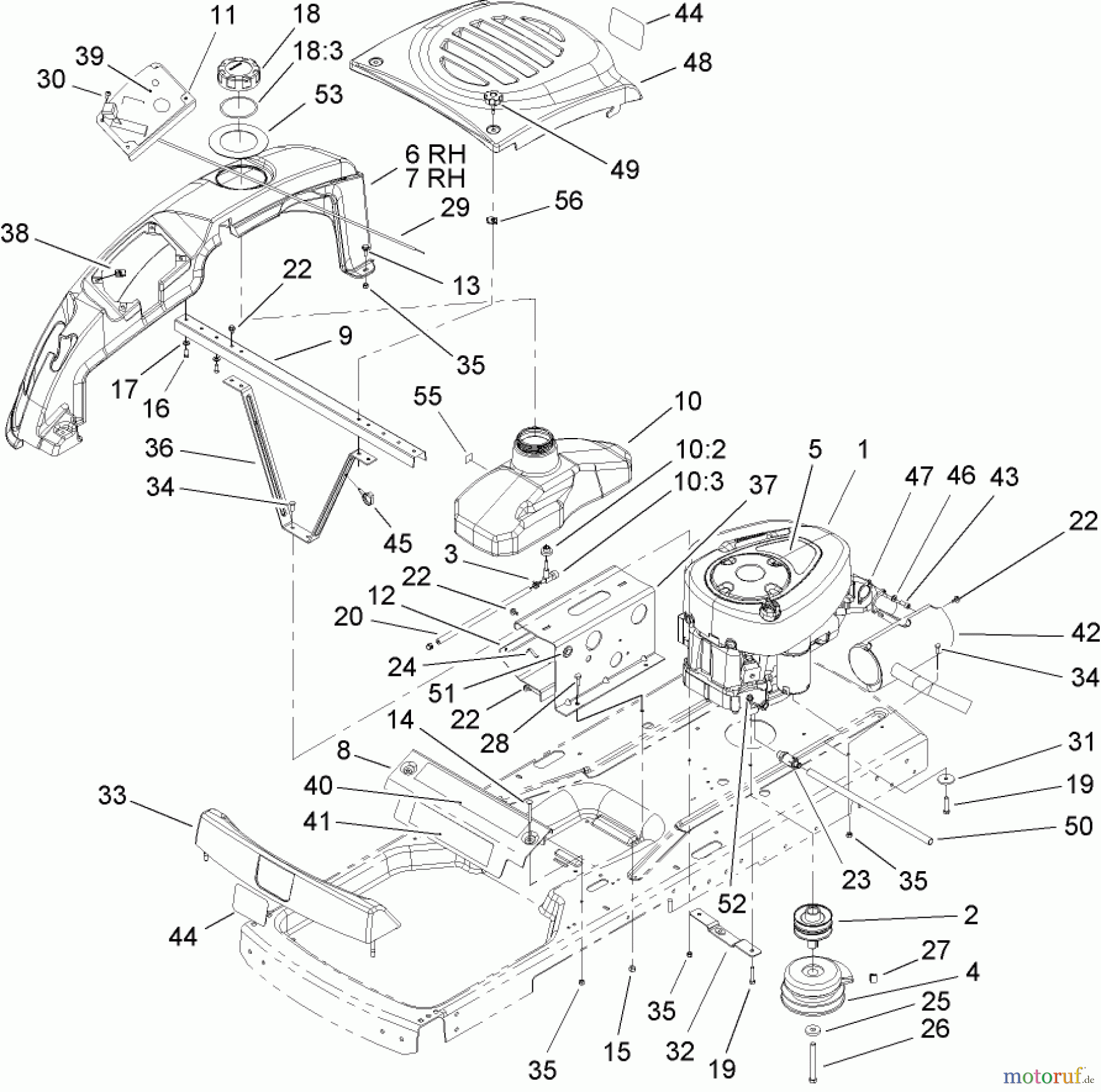 Toro Neu Mowers, Zero-Turn 74330 (16-42Z) - Toro 16-42Z TimeCutter Z Riding Mower, 2004 (240000001-240001179) ENGINE ASSEMBLY