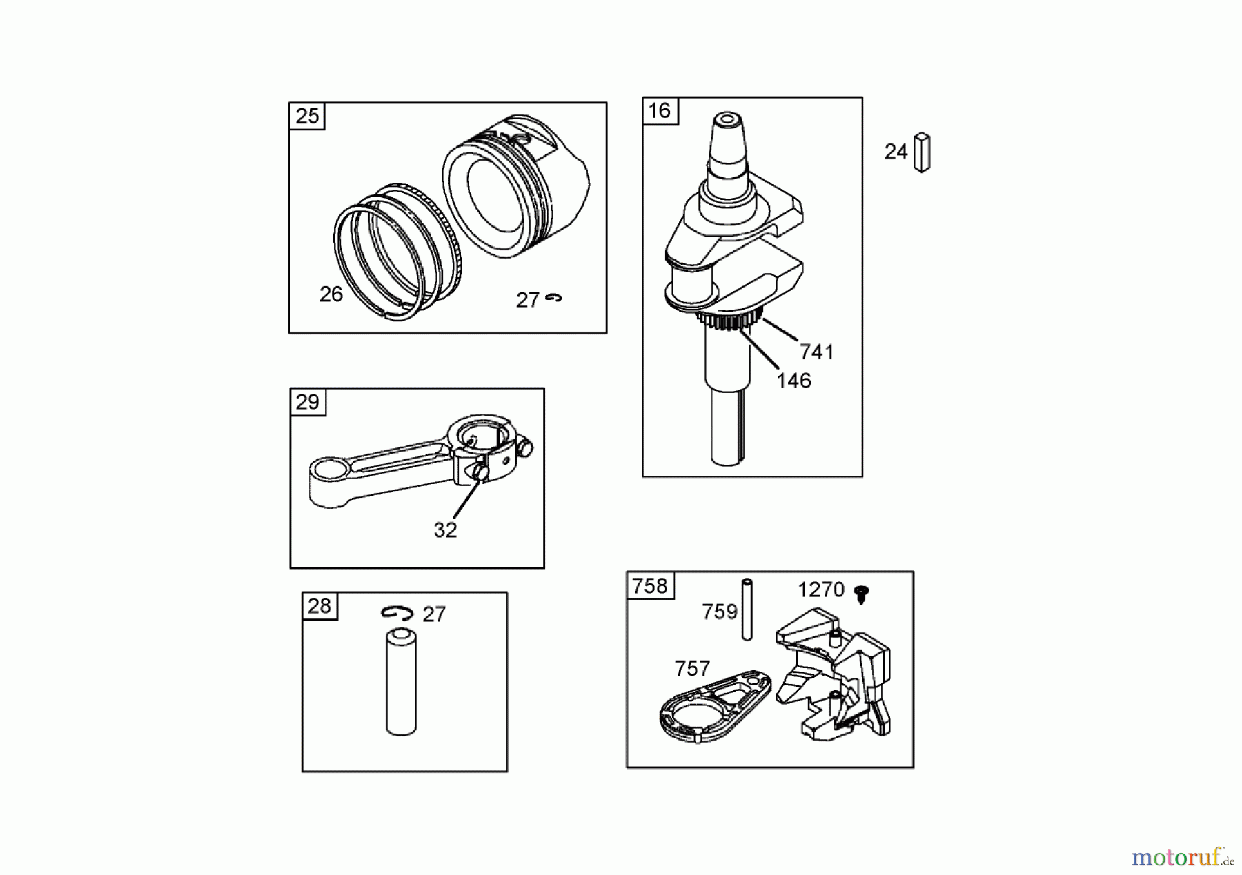 Toro Neu Mowers, Zero-Turn 74330 (Z420) - Toro TimeCutter Z420 Riding Mower, 2005 (250000001-250999999) CRANKSHAFT ASSEMBLY BRIGGS AND STRATTON 286H77-0165-E1