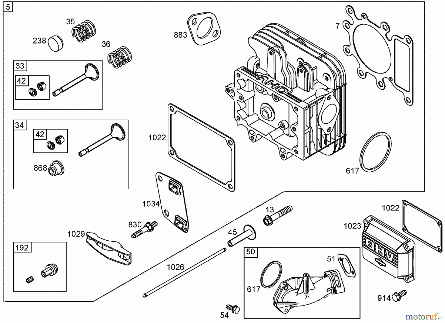 Toro Neu Mowers, Zero-Turn 74330 (Z420) - Toro TimeCutter Z420 Riding Mower, 2005 (250000001-250999999) CYLINDER HEAD ASSEMBLY BRIGGS AND STRATTON 286H77-0165-E1