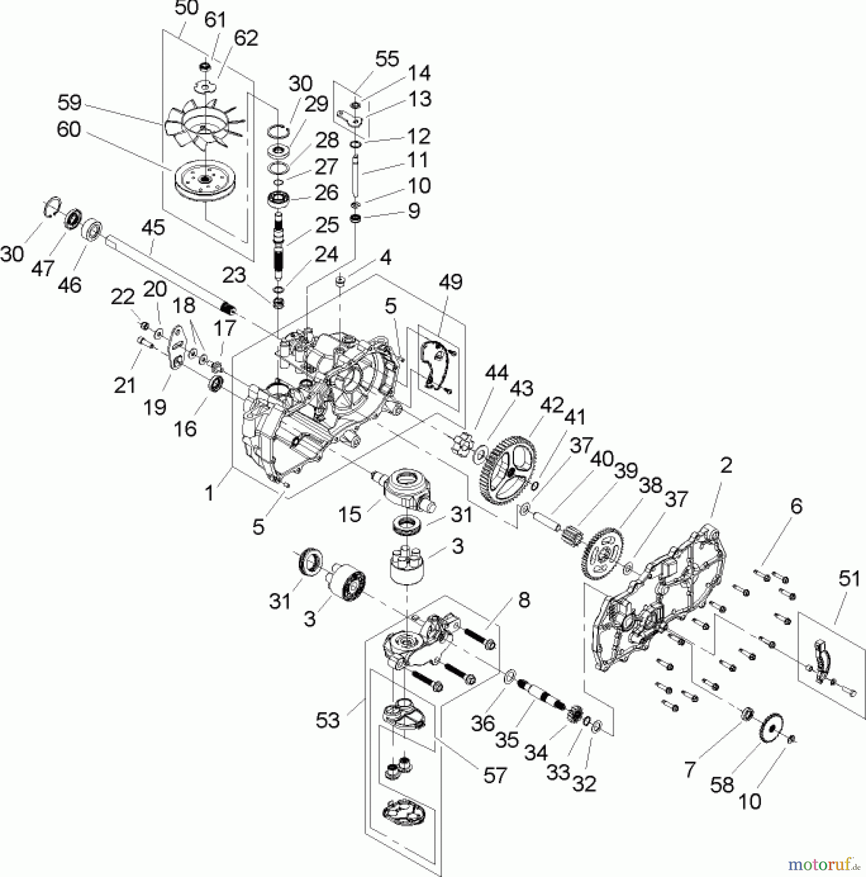 Toro Neu Mowers, Zero-Turn 74350 (17-42Z) - Toro 17-42Z TimeCutter Z Riding Mower, 2004 (240000001-240000178) LH HYDROSTAT ASSEMBLEY PART NO. 107-2465