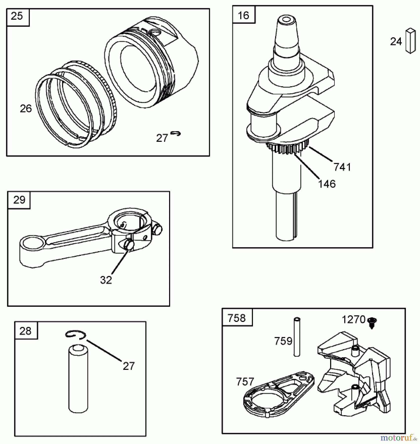 Toro Neu Mowers, Zero-Turn 74352 (Z480) - Toro TimeCutter Z480 Riding Mower, 2005 (250000001-250999999) CRANKSHAFT ASSEMBLY BRIGGS AND STRATTON 31K777-0190-E1