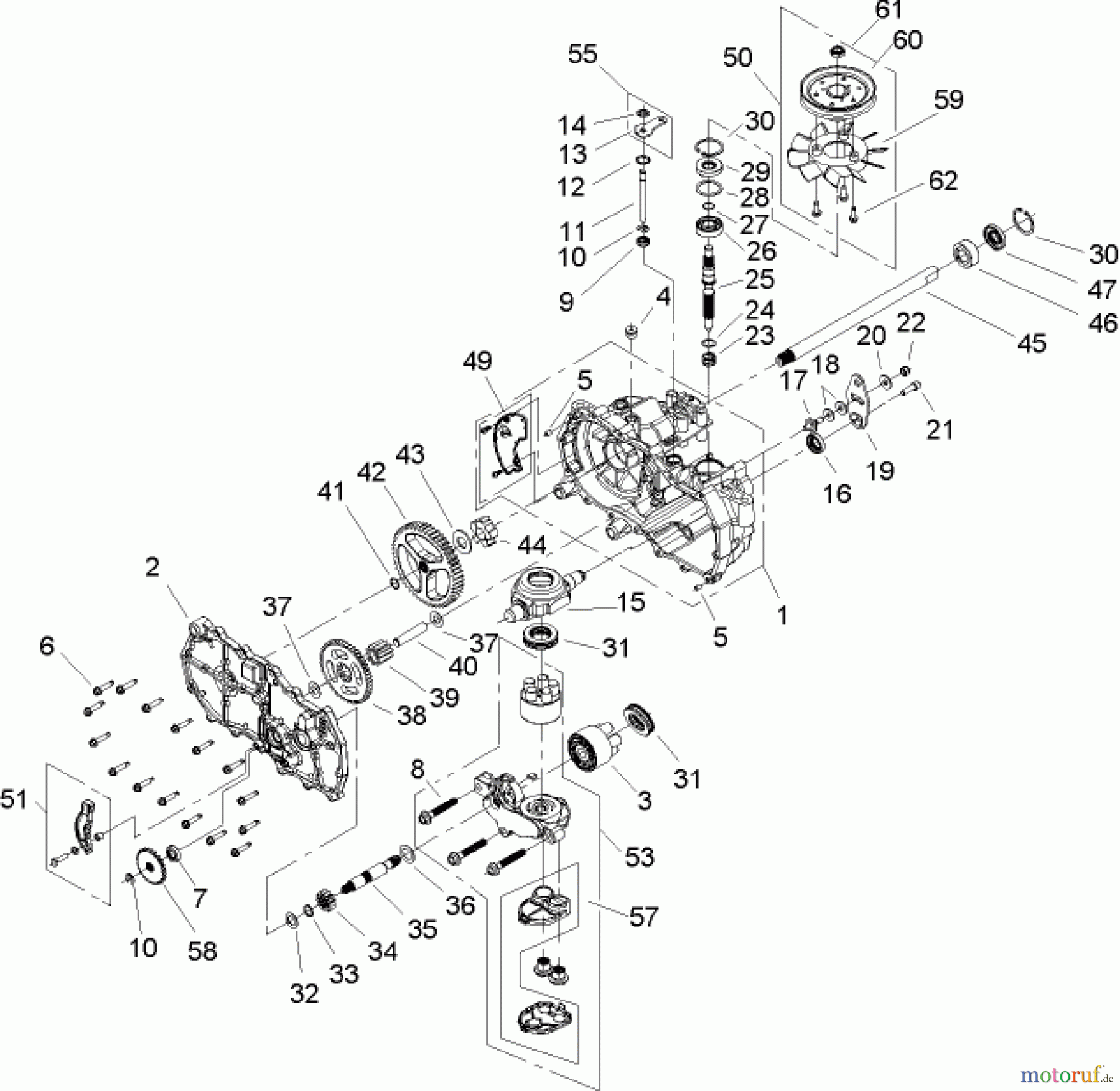 Toro Neu Mowers, Zero-Turn 74352 (Z480) - Toro TimeCutter Z480 Riding Mower, 2005 (250000001-250999999) RH HYDROSTAT ASSEMBLY PART NO. 108-2393