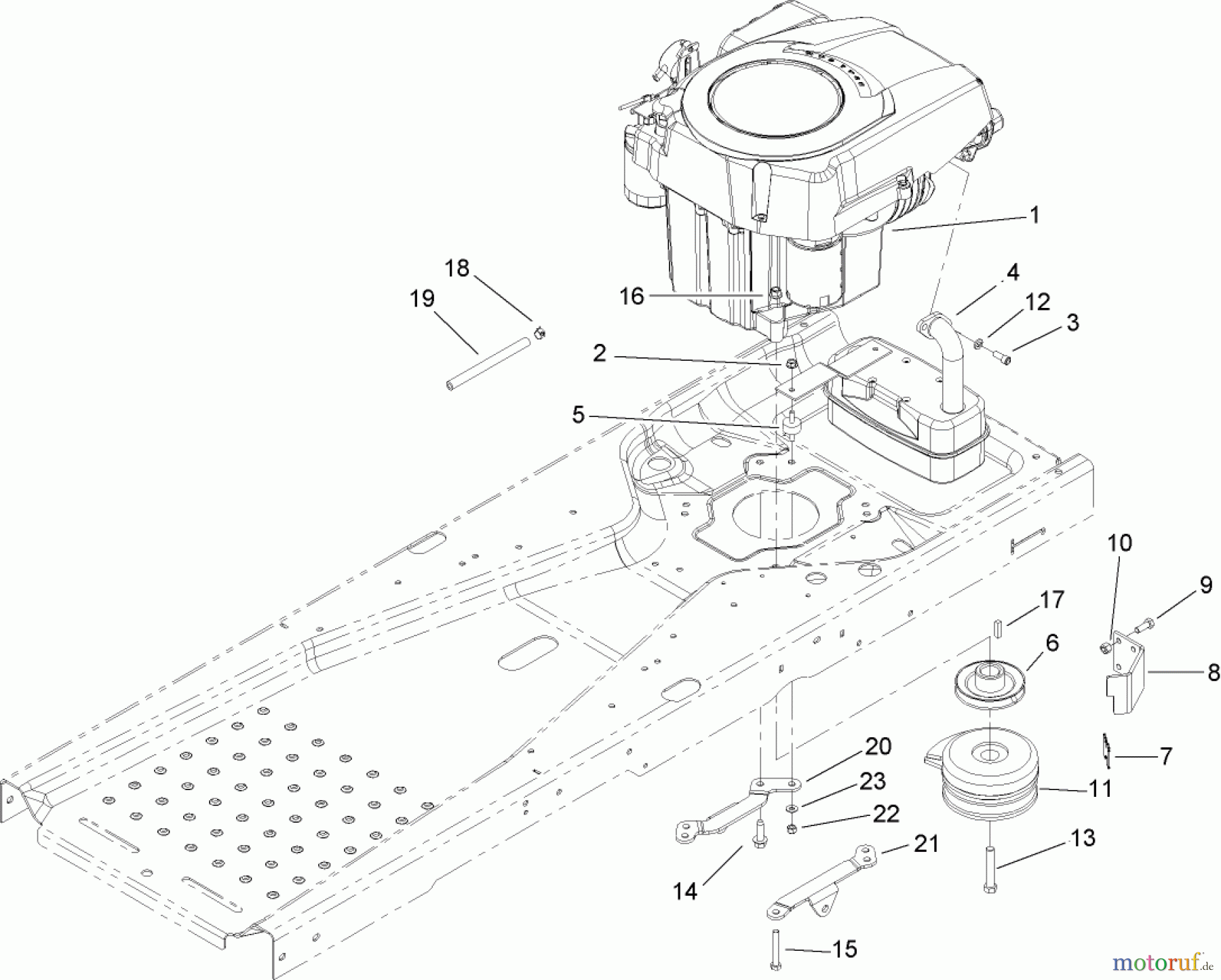  Toro Neu Mowers, Zero-Turn 74360 (Z4200) - Toro TimeCutter Z4200 Riding Mower, 2007 (270000001-270999999) ENGINE AND CLUTCH ASSEMBLY