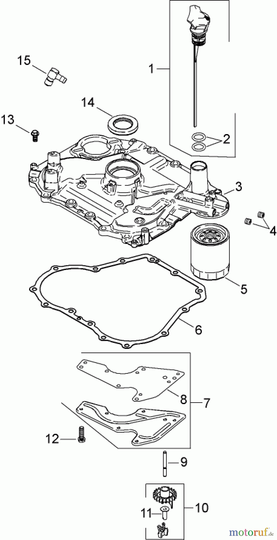 Toro Neu Mowers, Zero-Turn 74360 (Z4200) - Toro TimeCutter Z4200 Riding Mower, 2007 (270000001-270999999) OIL PAN AND LUBRICATION ASSEMBLY KOHLER SV590-0019