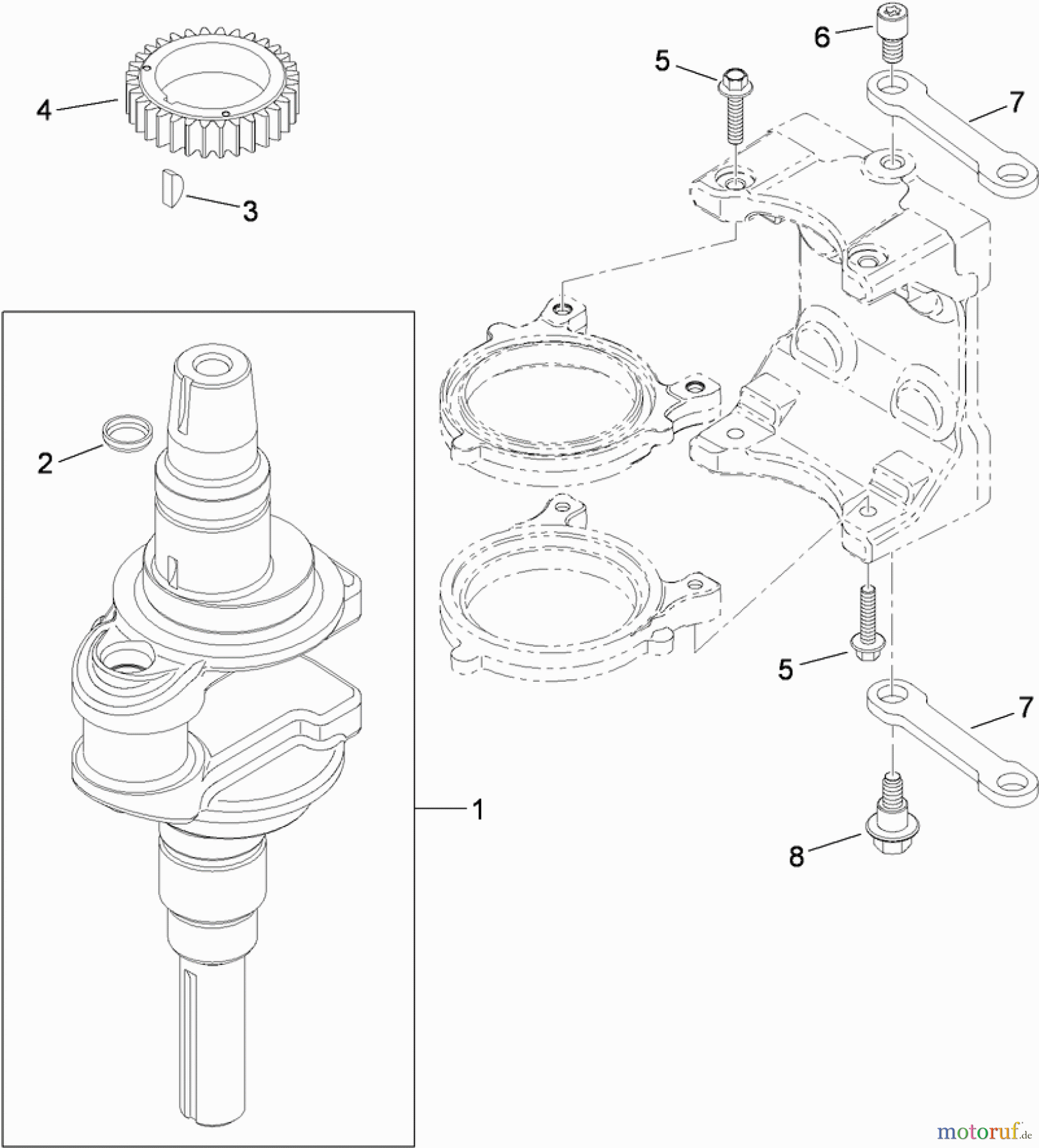  Toro Neu Mowers, Zero-Turn 74360 (Z4200) - Toro TimeCutter Z4200 Riding Mower, 2009 (290001199-290999999) CRANKSHAFT ASSEMBLY KOHLER SV590-0212
