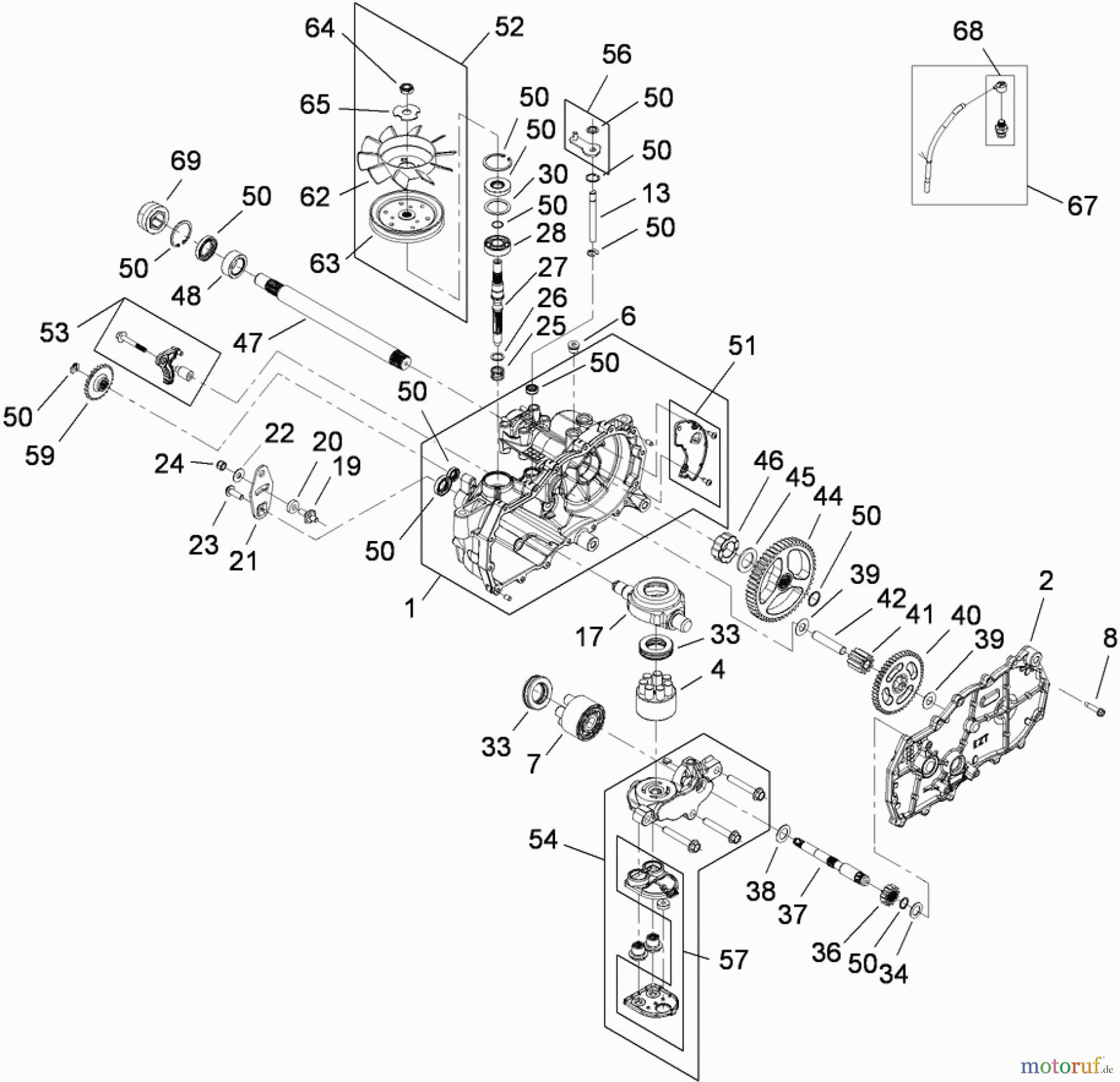  Toro Neu Mowers, Zero-Turn 74360 (Z4200) - Toro TimeCutter Z4200 Riding Mower, 2009 (290001199-290999999) RH HYDRO ASSEMBLY NO. 110-6771