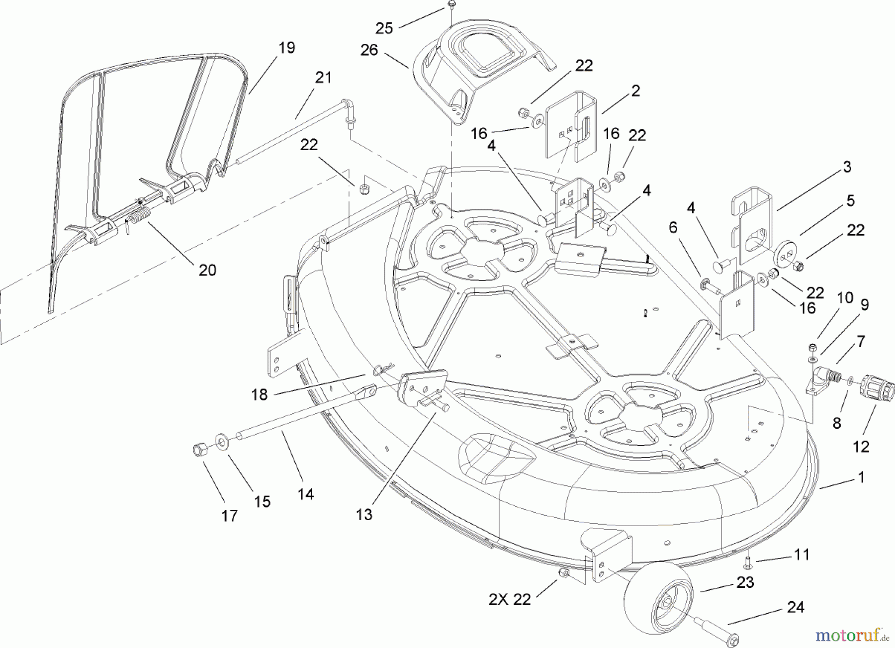 Toro Neu Mowers, Zero-Turn 74363 (Z4200) - Toro TimeCutter Z4220 Riding Mower, 2008 (280000001-280999999) 42 INCH DECK ASSEMBLY