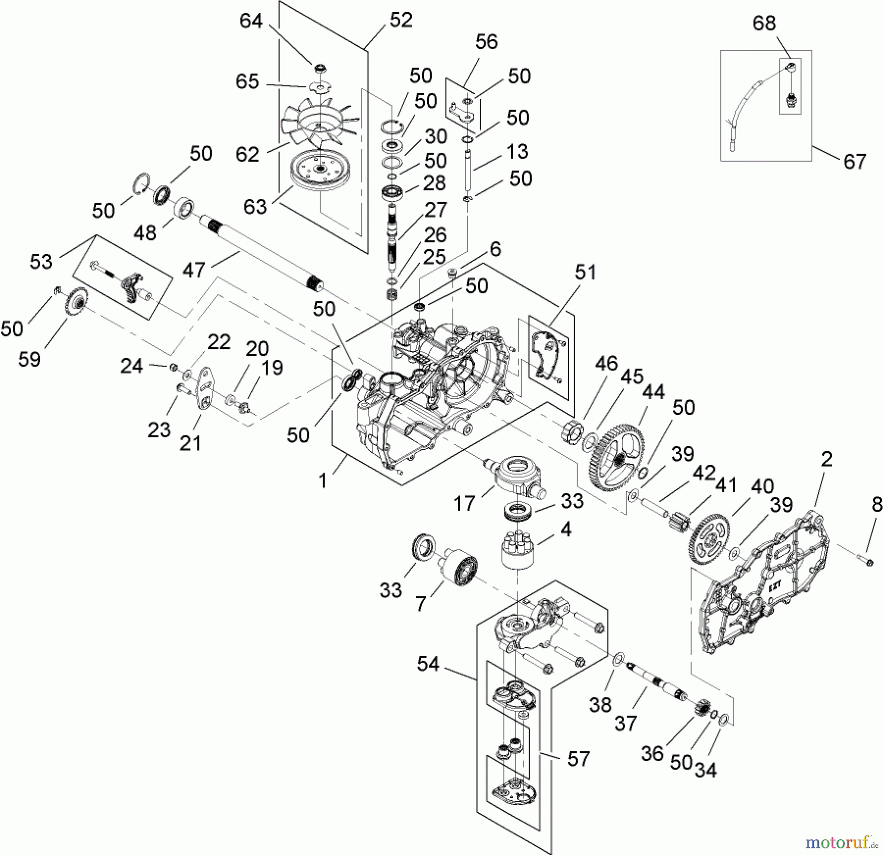  Toro Neu Mowers, Zero-Turn 74363 (Z4200) - Toro TimeCutter Z4220 Riding Mower, 2008 (280000001-280999999) RH HYDRO ASSEMBLY NO. 110-6771
