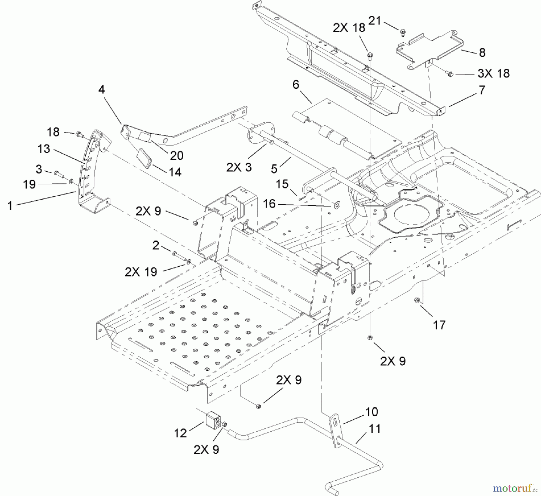 Toro Neu Mowers, Zero-Turn 74370 (Z5000) - Toro TimeCutter Z5000 Riding Mower, 2007 (270000001-270999999) DECK LIFT AND SEAT SUPPORT ASSEMBLY