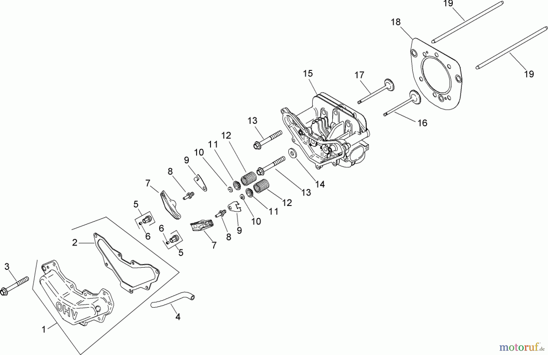 Toro Neu Mowers, Zero-Turn 74370 (Z5000) - Toro TimeCutter Z5000 Riding Mower, 2007 (270000001-270999999) HEAD, VALVE AND BREATHER ASSEMBLY KOHLER SV610-0020