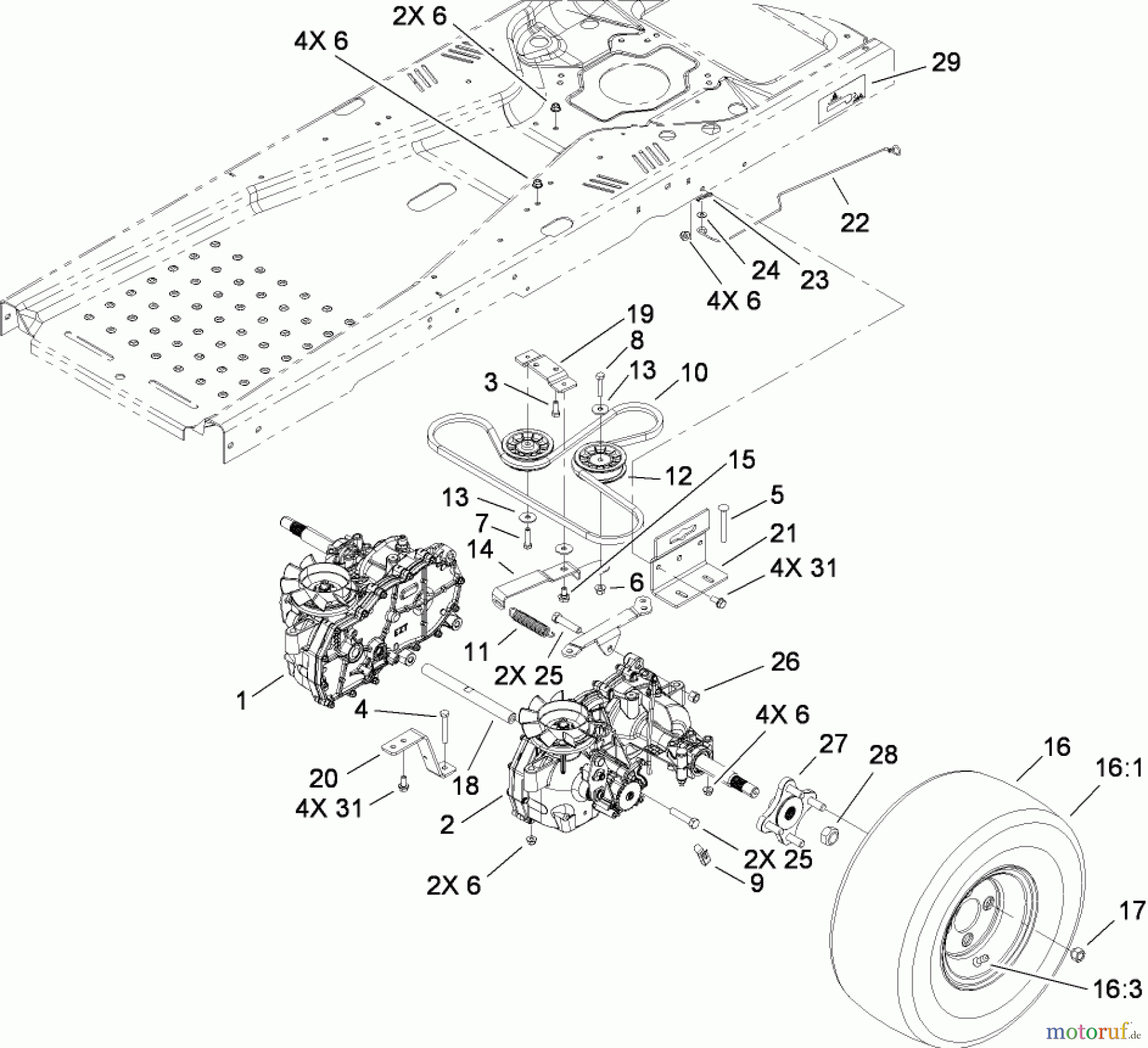 Toro Neu Mowers, Zero-Turn 74370 (Z5000) - Toro TimeCutter Z5000 Riding Mower, 2009 (290000001-290999999) HYDRO DRIVE ASSEMBLY
