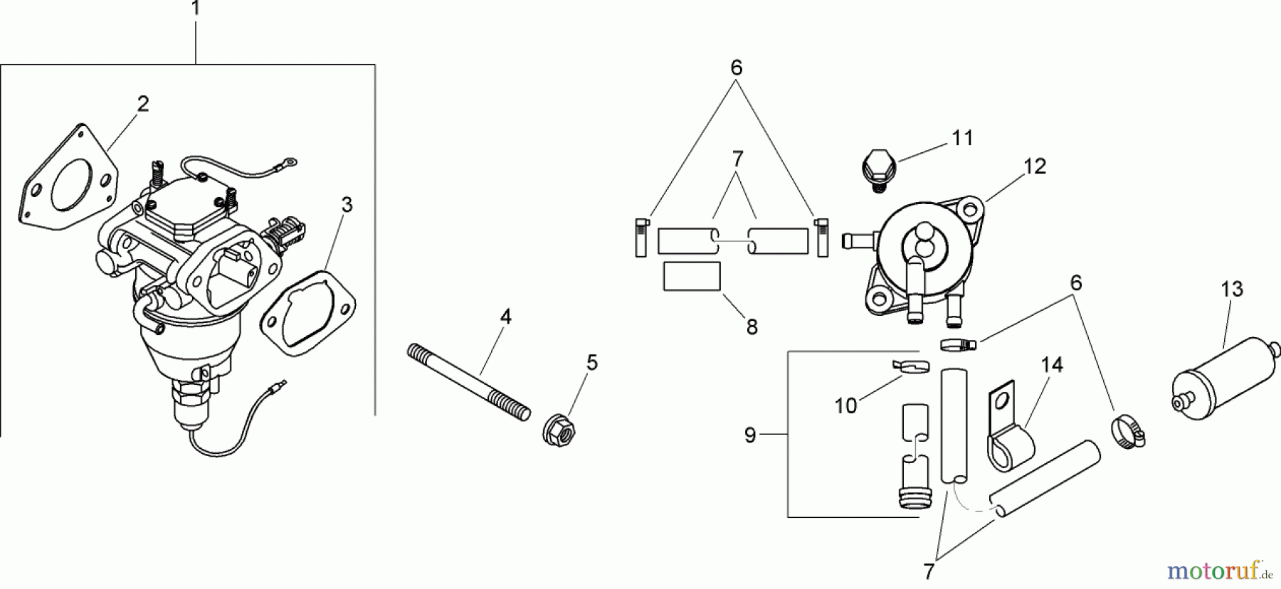 Toro Neu Mowers, Zero-Turn 74372 (Z5020) - Toro TimeCutter Z5020 Riding Mower, 2007 (270000001-270999999) FUEL SYSTEM ASSEMBLY KOHLER SV720-0029