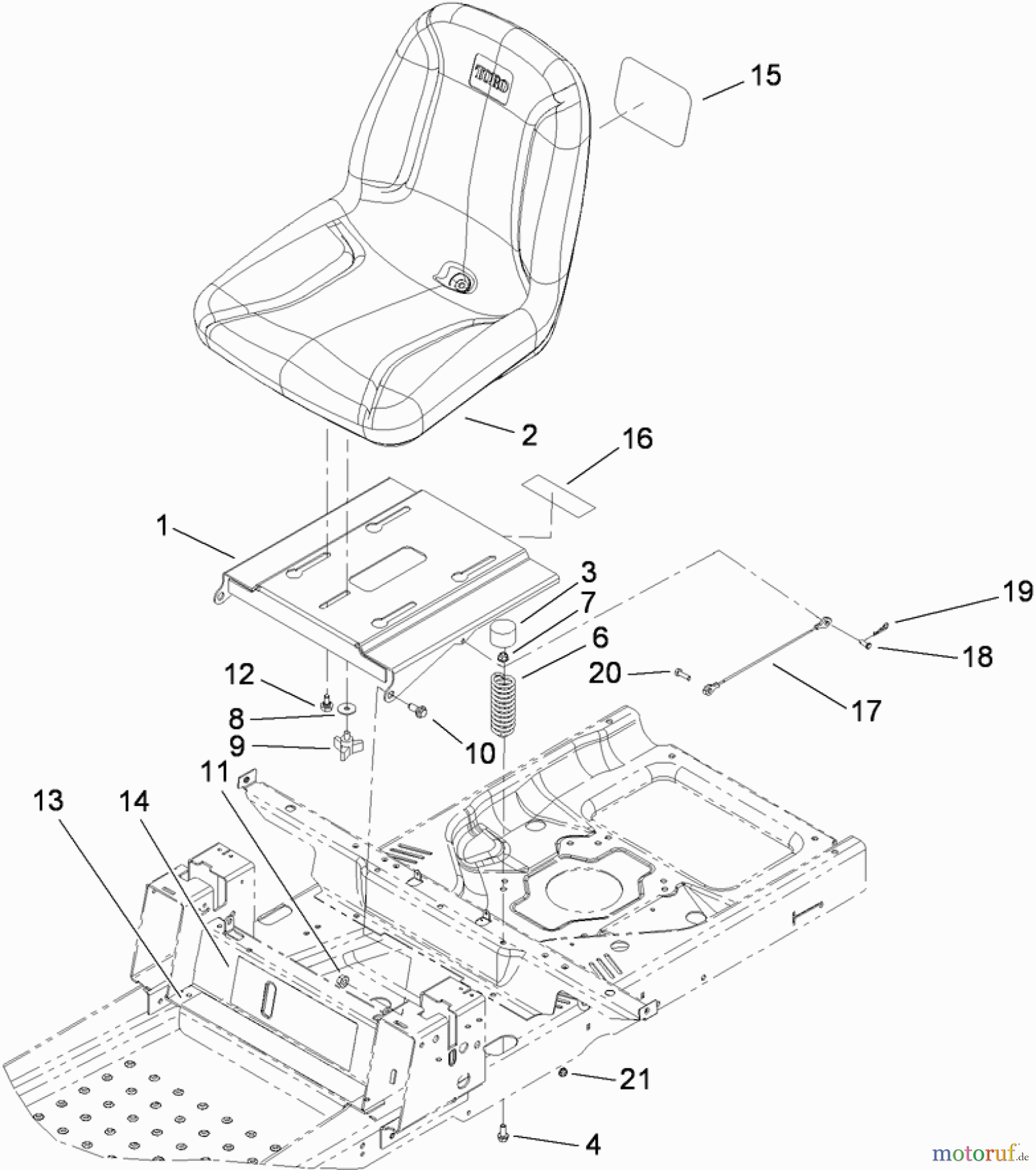 Toro Neu Mowers, Zero-Turn 74373 (Z5030) - Toro TimeCutter Z5030 Riding Mower, 2009 (290000001-290004012) SEAT ASSEMBLY
