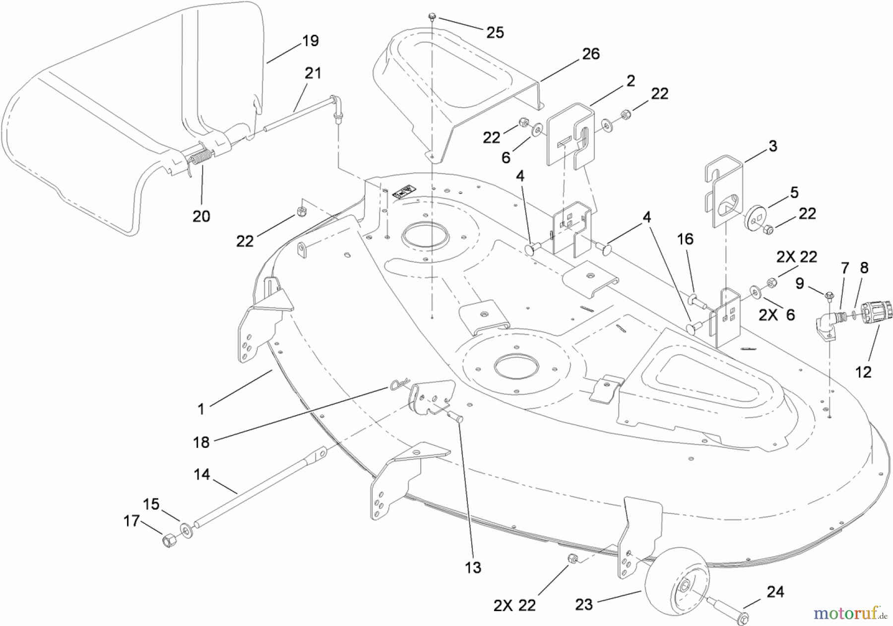  Toro Neu Mowers, Zero-Turn 74373 (Z5030) - Toro TimeCutter Z5030 Riding Mower, 2009 (290004013-290999999) 50 INCH DECK AND SIDE DICHARGE ASSEMBLY