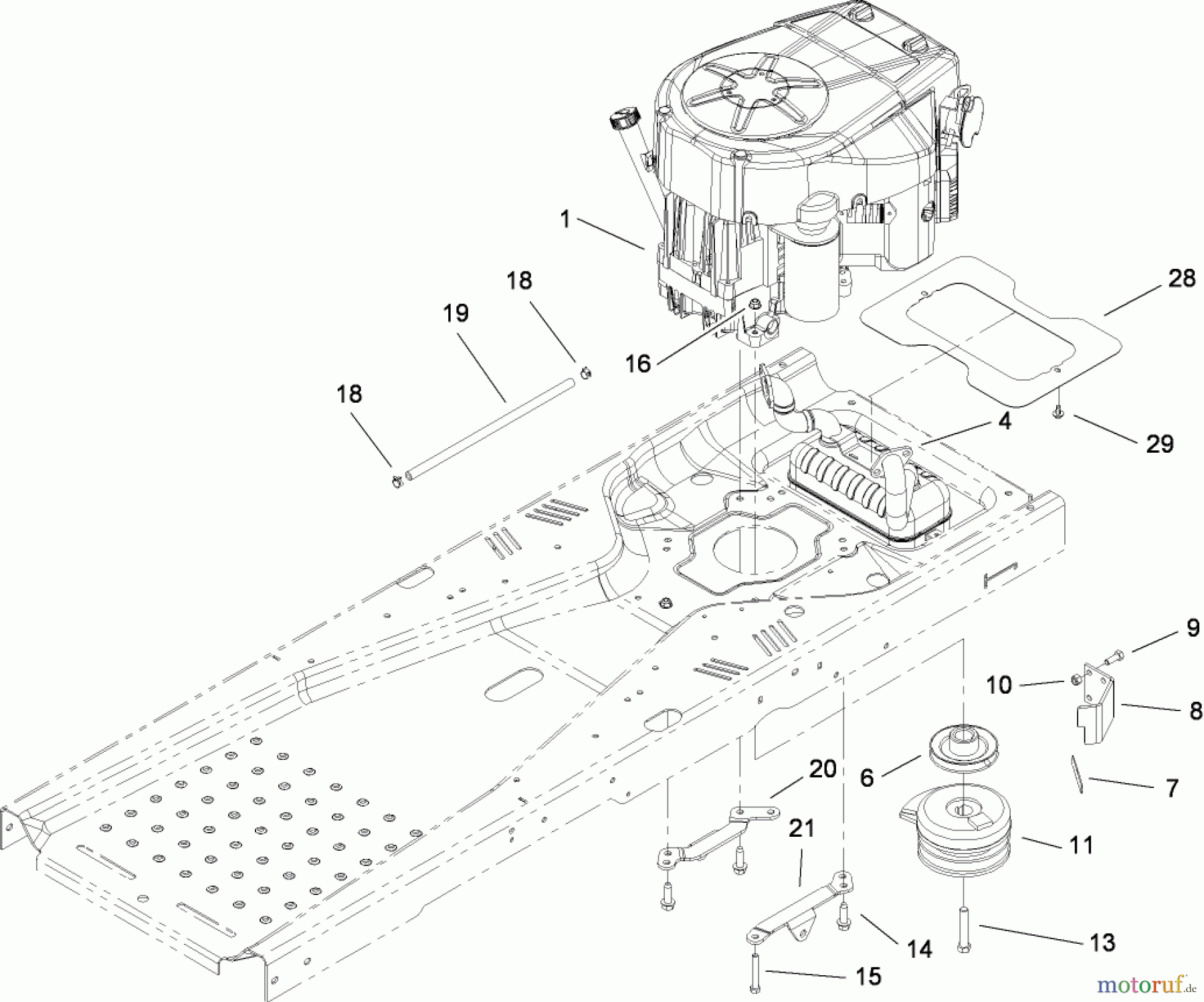 Toro Neu Mowers, Zero-Turn 74374 (Z5040) - Toro TimeCutter Z5040 Riding Mower, 2008 (280000001-280999999) ENGINE AND CLUTCH ASSEMBLY