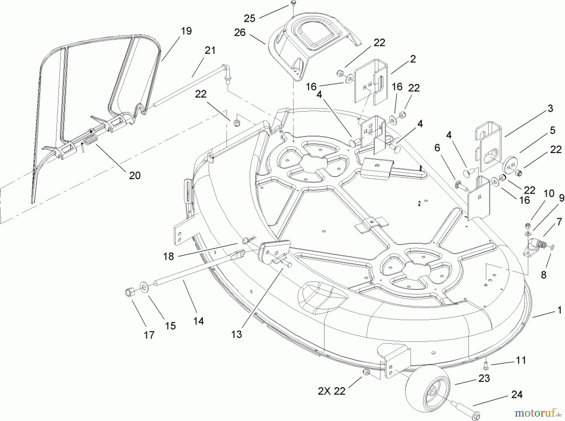  Toro Neu Mowers, Zero-Turn 74380 (Z4200) - Toro TimeCutter Z4200 Riding Mower, 2007 (270000001-270999999) 42 INCH DECK ASSEMBLY