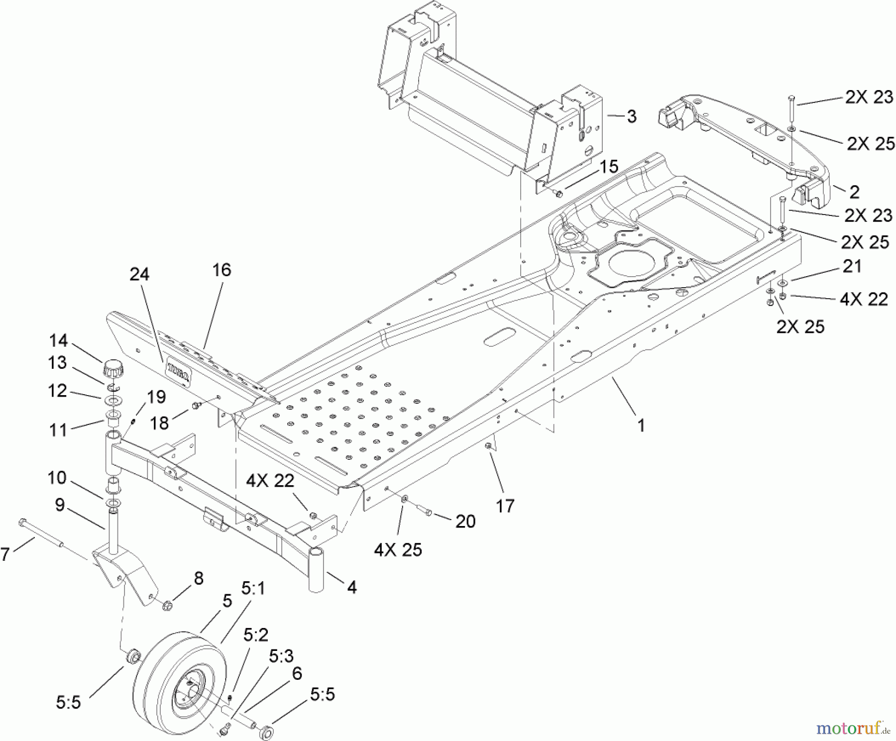  Toro Neu Mowers, Zero-Turn 74380 (Z4200) - Toro TimeCutter Z4200 Riding Mower, 2007 (270000001-270999999) FRAME ASSEMBLY