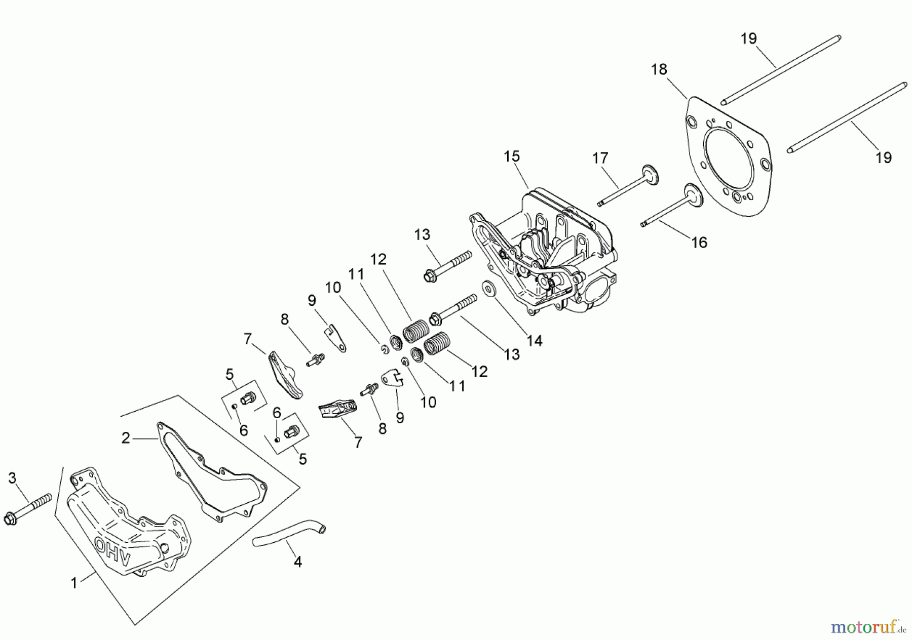 Toro Neu Mowers, Zero-Turn 74380 (Z4200) - Toro TimeCutter Z4200 Riding Mower, 2007 (270000001-270999999) HEAD, VALVE AND BREATHER ASSEMBLY KOHLER SV590-0023