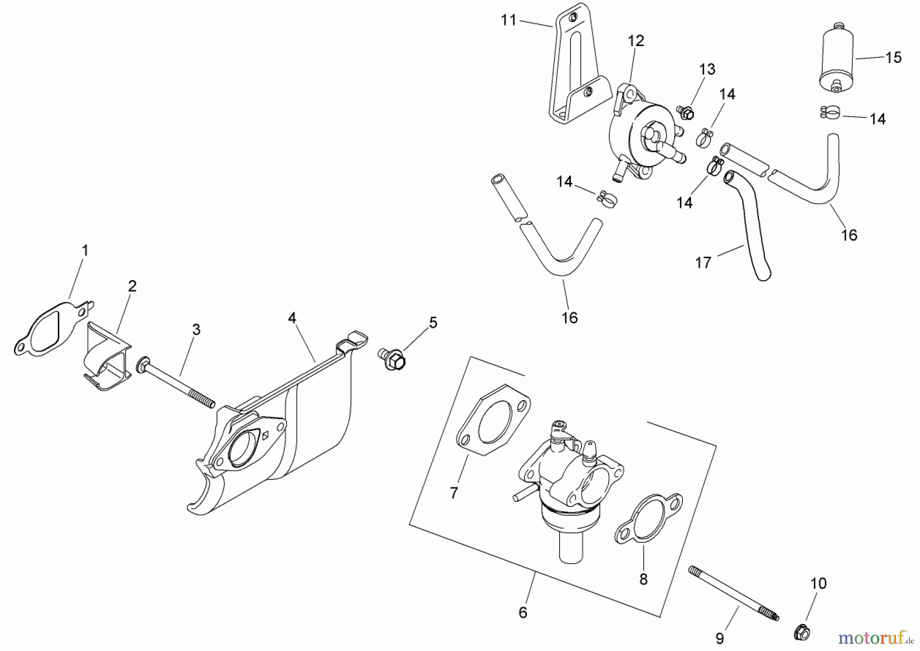 Toro Neu Mowers, Zero-Turn 74380 (Z4200) - Toro TimeCutter Z4200 Riding Mower, 2008 (280000001-280999999) FUEL SYSTEM ASSEMBLY KOHLER SV590-0023