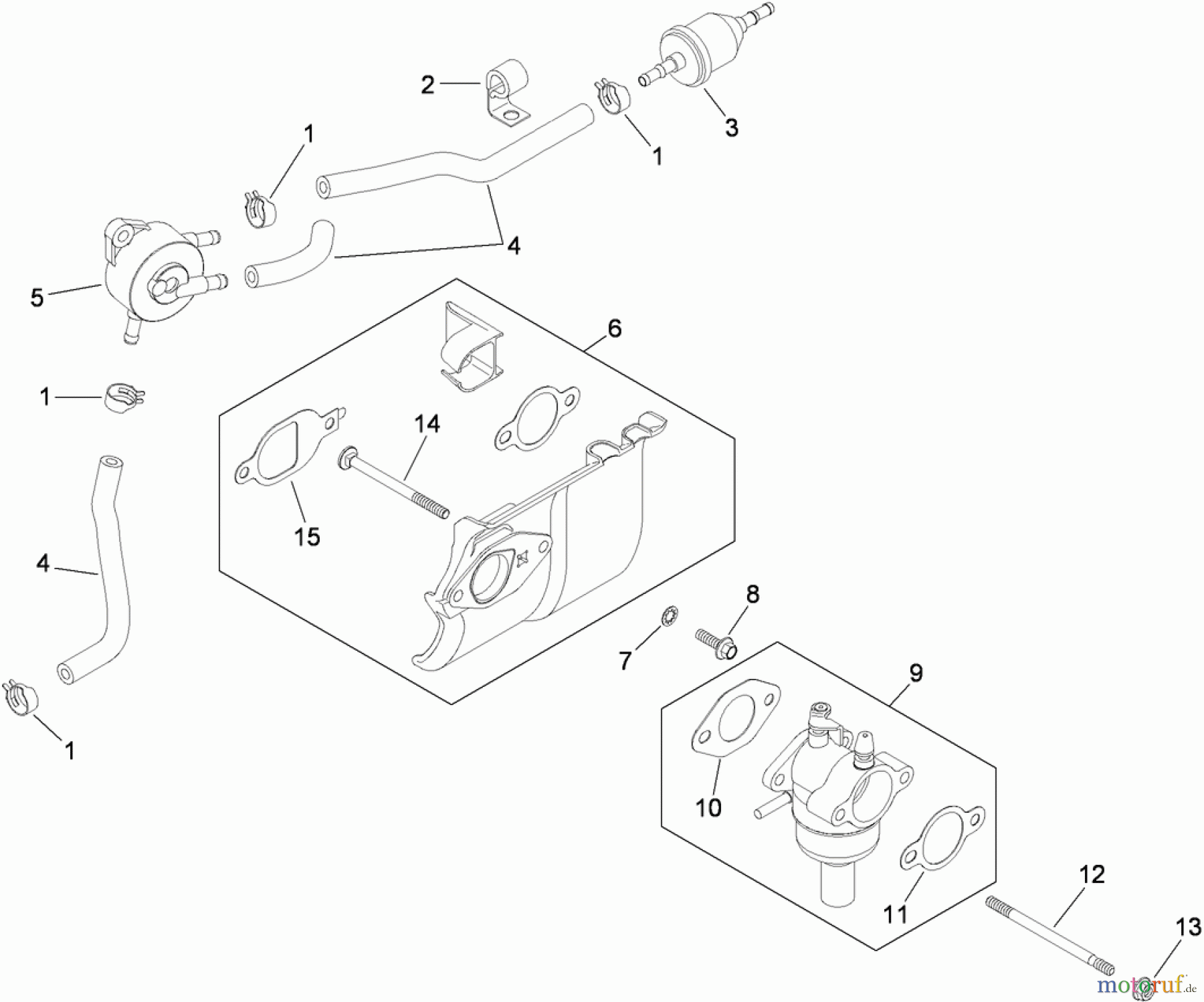 Toro Neu Mowers, Zero-Turn 74380 (Z4200) - Toro TimeCutter Z4200 Riding Mower, 2009 (290000001-290000325) FUEL SYSTEM ASSEMBLY KOHLER SV590-0213