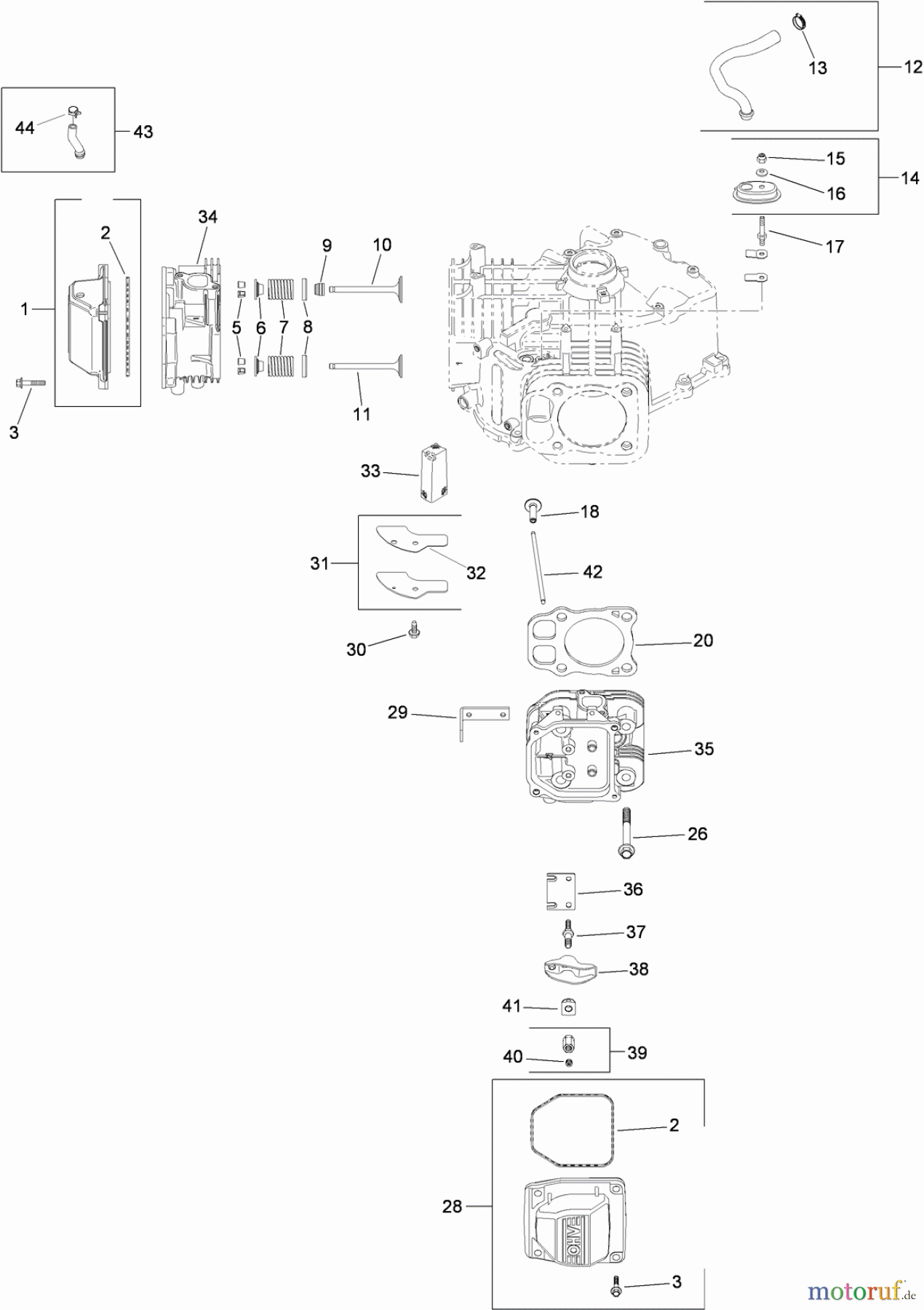 Toro Neu Mowers, Zero-Turn 74381 (Z4202) - Toro TimeCutter Z4202 Riding Mower, 2009 (290000211-290999999) HEAD, VALVE AND BREATHER ASSEMBLY KOHLER SV710-0031