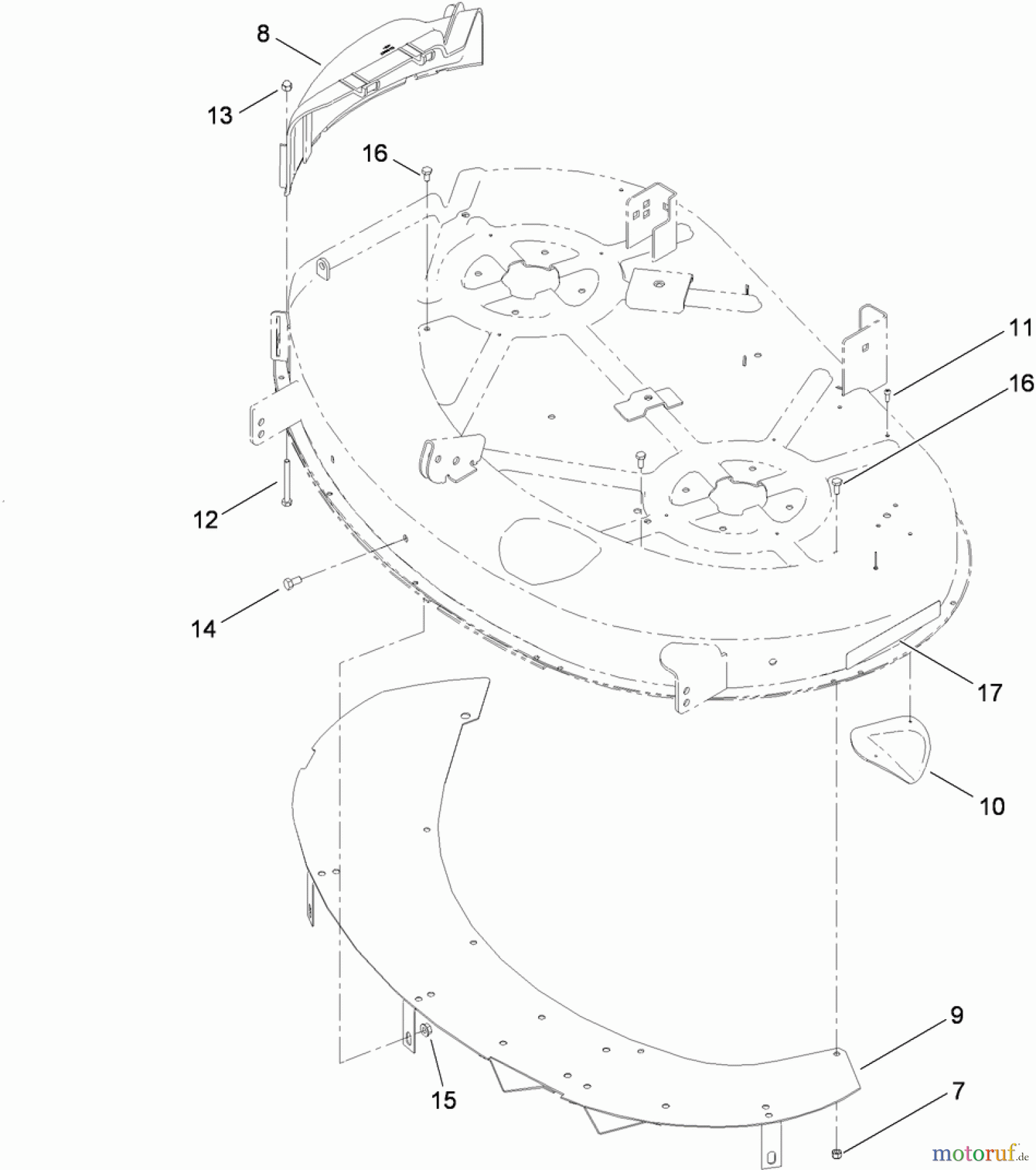  Toro Neu Mowers, Zero-Turn 74381 (Z4202) - Toro TimeCutter Z4202 Riding Mower, 2010 (310000001-310999999) 42 INCH DECK BAFFLE ASSEMBLY