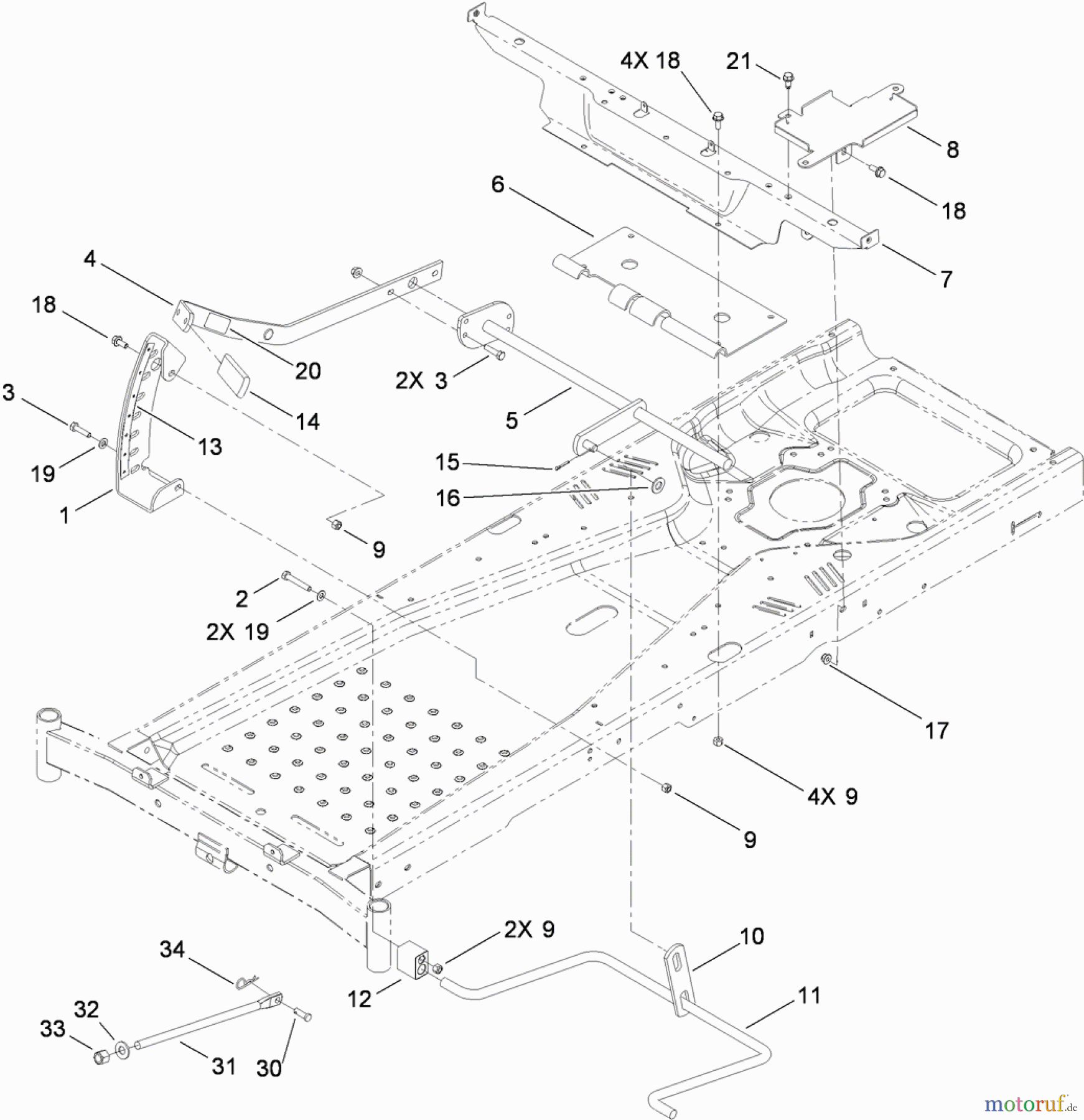 Toro Neu Mowers, Zero-Turn 74381 (Z4202) - Toro TimeCutter Z4202 Riding Mower, 2010 (310000001-310999999) DECK LIFT ASSEMBLY