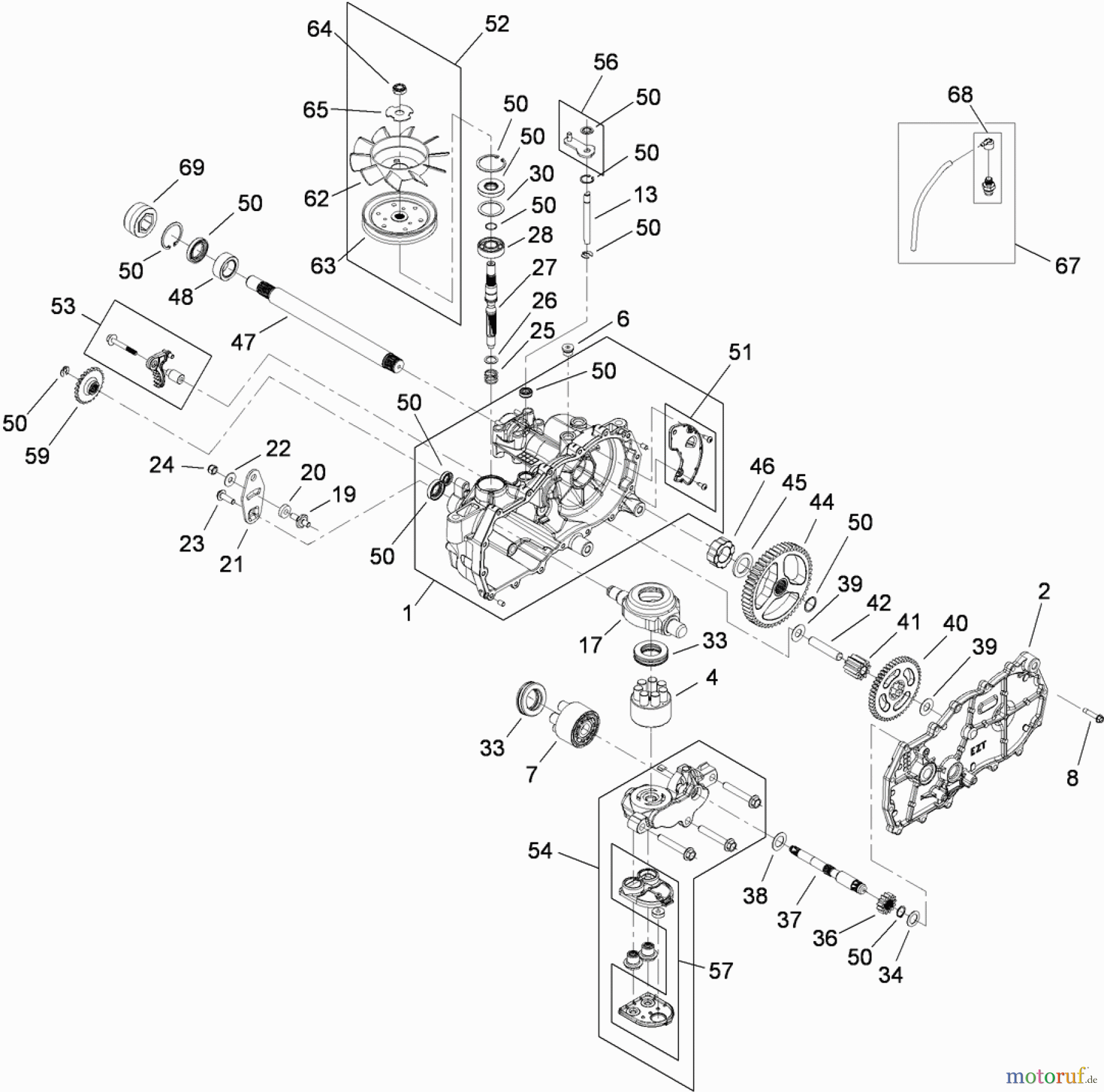  Toro Neu Mowers, Zero-Turn 74381 (Z4202) - Toro TimeCutter Z4202 Riding Mower, 2010 (310000001-310999999) RH HYDRO ASSEMBLY NO. 110-6771