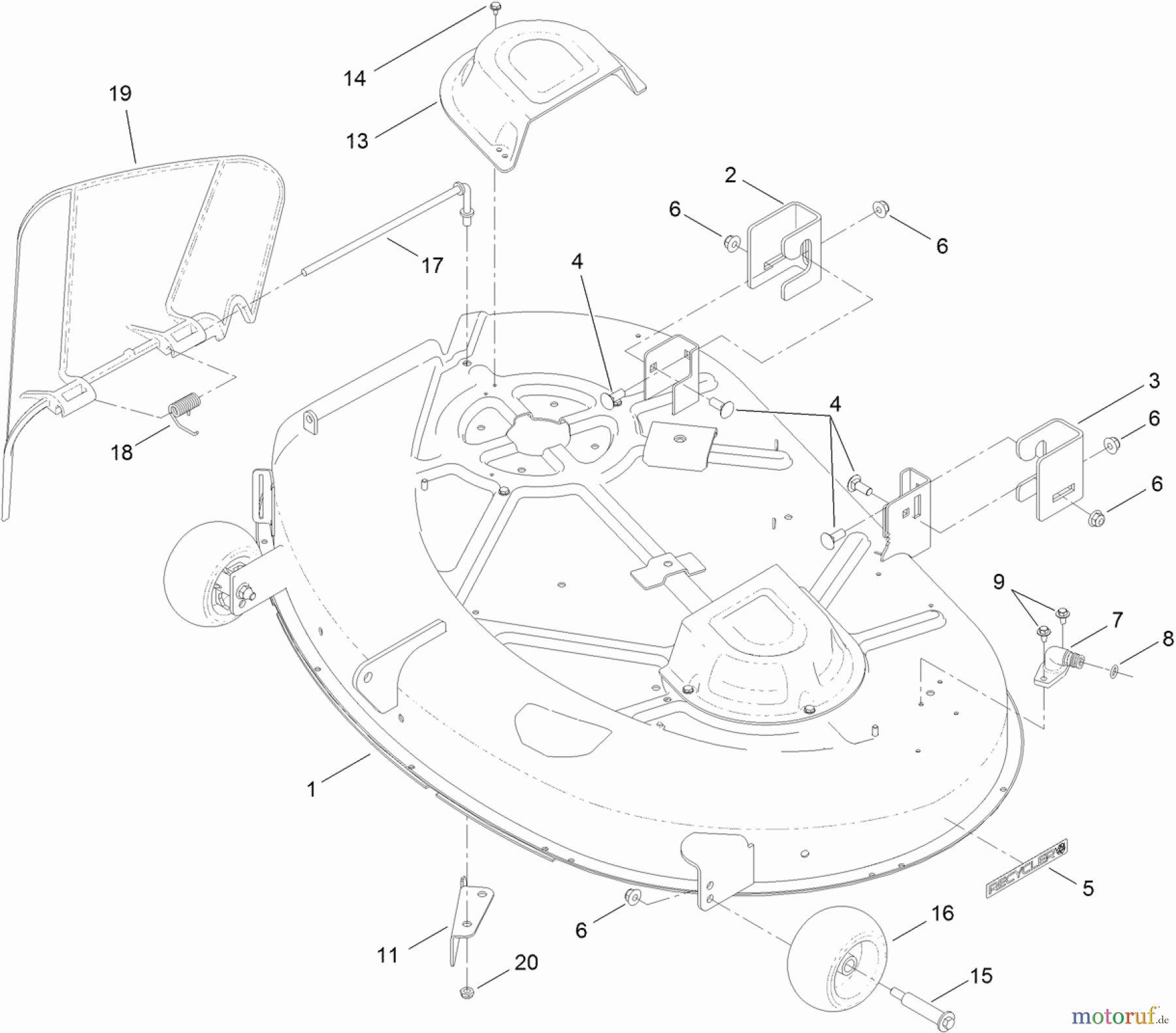 Toro Neu Mowers, Zero-Turn 74386 (ZS 4200) - Toro TimeCutter ZS 4200 Riding Mower, 2011 (311000001-311999999) 42 INCH DECK ASSEMBLY
