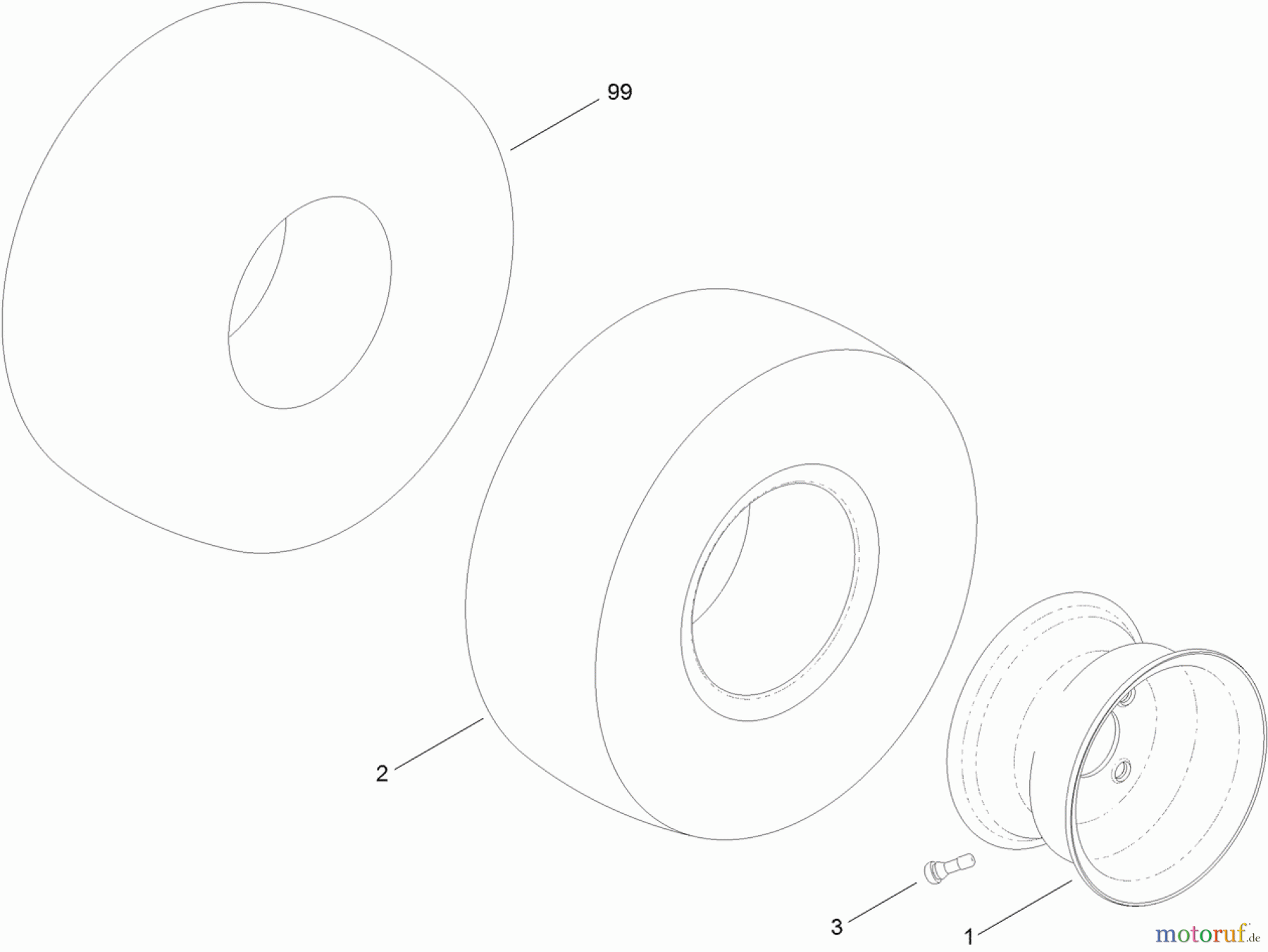  Toro Neu Mowers, Zero-Turn 74386 (ZS 4200) - Toro TimeCutter ZS 4200 Riding Mower, 2011 (311000001-311999999) WHEEL AND TIRE ASSEMBLY NO. 119-3465