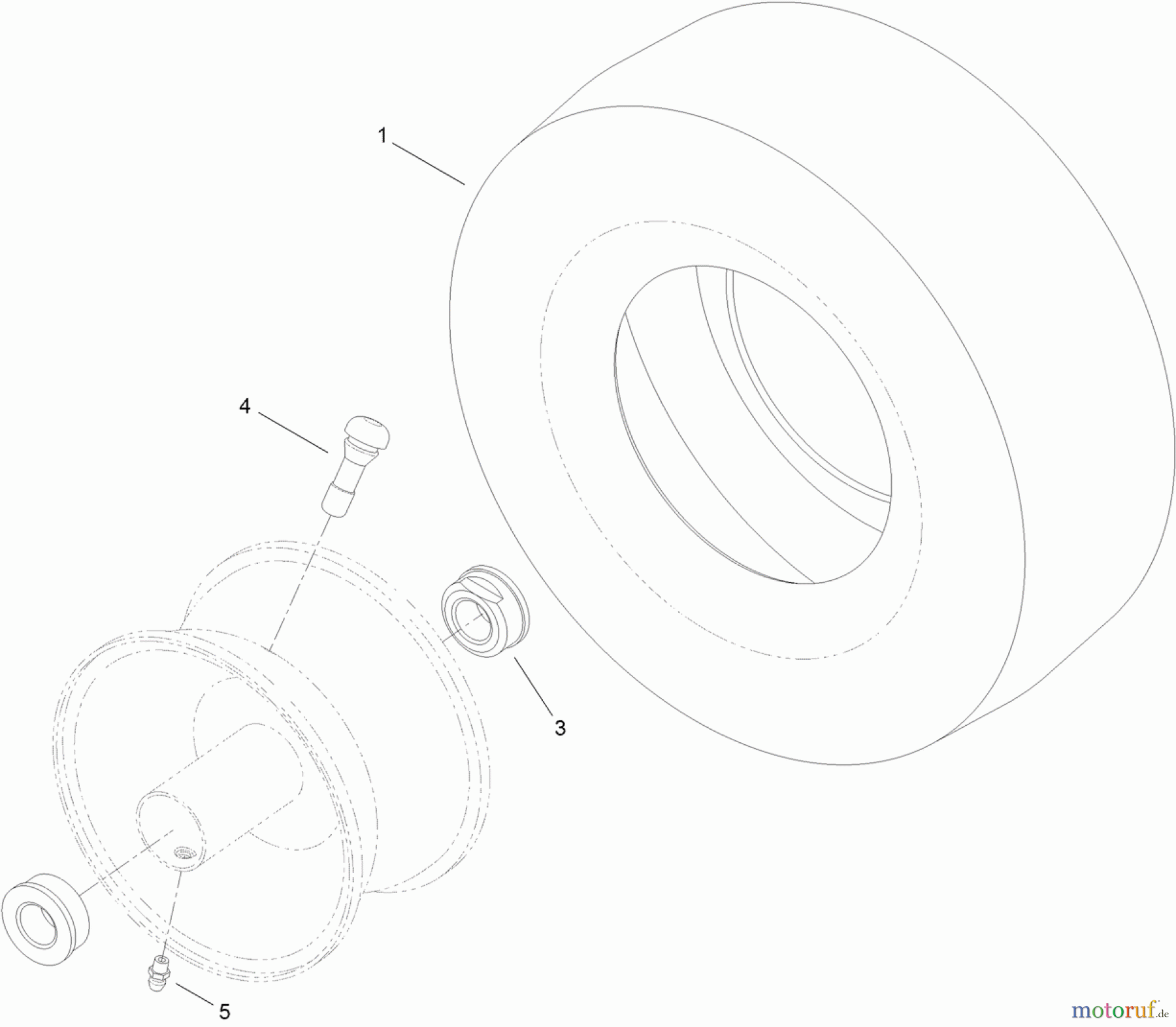 Toro Neu Mowers, Zero-Turn 74387 (ZS 5000) - Toro TimeCutter ZS 5000 Riding Mower, 2011 (311000001-311999999) 13 INCH WHEEL AND TIRE ASSEMBLY
