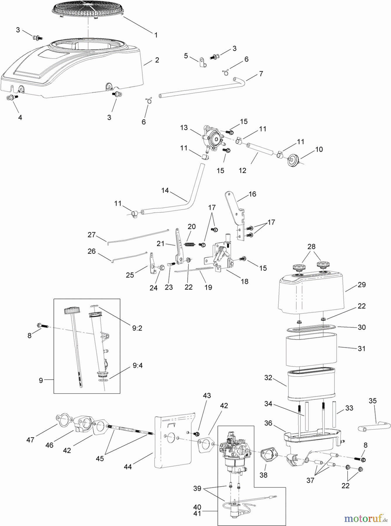  Toro Neu Mowers, Zero-Turn 74388 (ZS 3200S) - Toro TimeCutter ZS 3200S Riding Mower, 2012 (SN 312000001-312999999) ENGINE ASSEMBLY NO. 120-4380 (1)