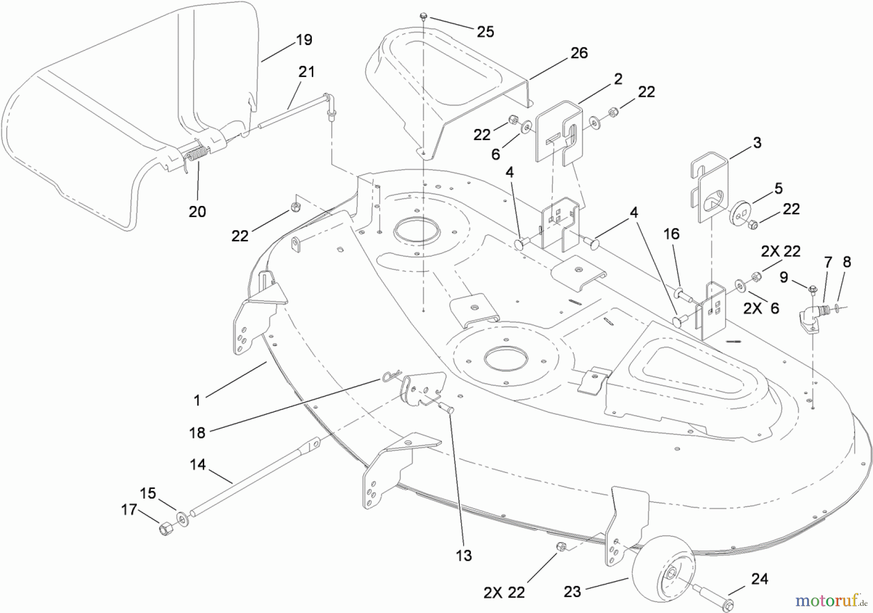  Toro Neu Mowers, Zero-Turn 74391 (Z5000) - Toro TimeCutter Z5000 Riding Mower, 2009 (290000001-290000225) 50 INCH DECK AND SIDE DICHARGE ASSEMBLY