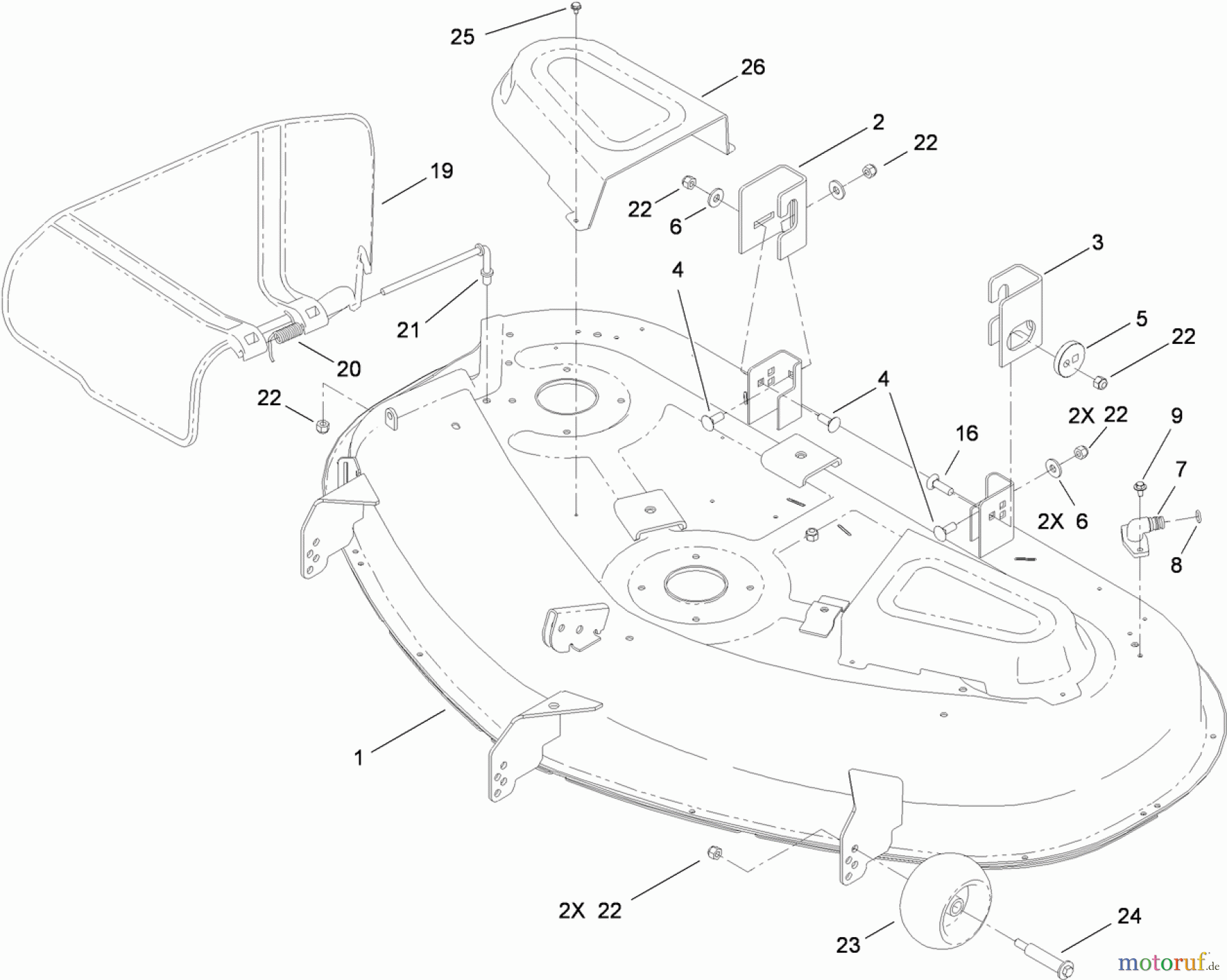 Toro Neu Mowers, Zero-Turn 74398 (Z5035) - Toro TimeCutter Z5035 Riding Mower, 2010 (310000001-310999999) 50 INCH DECK ASSEMBLY