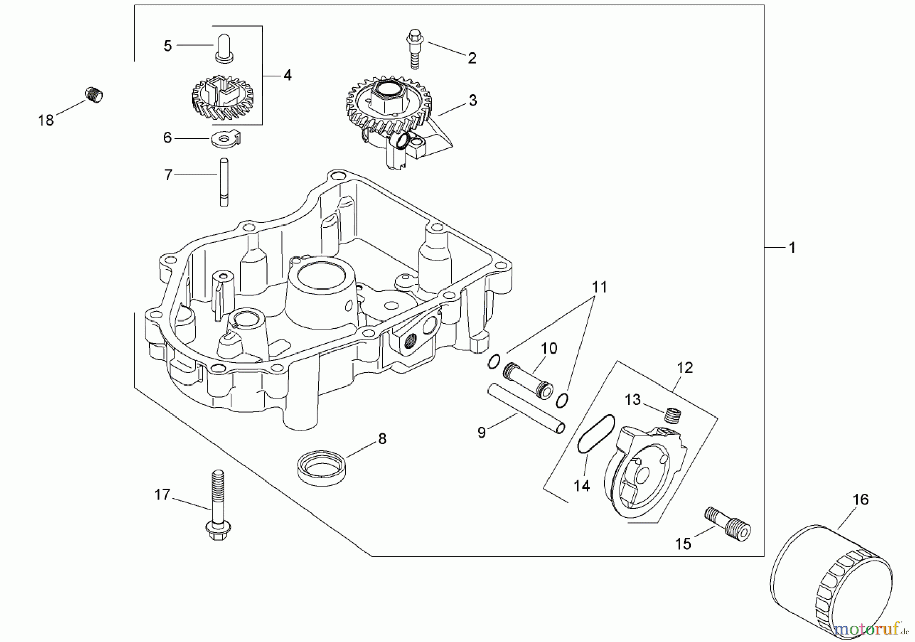 Toro Neu Mowers, Zero-Turn 74399 (Z5020) - Toro TimeCutter Z5020 Riding Mower, 2007 (270000001-270999999) OIL PAN AND LUBRICATION ASSEMBLY KOHLER SV720-0030