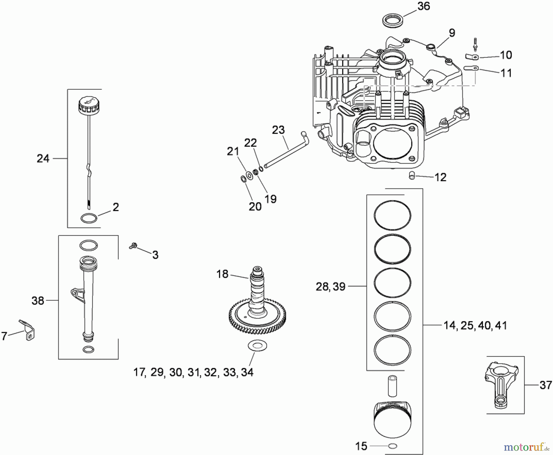  Toro Neu Mowers, Zero-Turn 74399 (Z5020) - Toro TimeCutter Z5020 Riding Mower, 2009 (290000001-290000439) CRANKCASE ASSEMBLY KOHLER SV720-0040