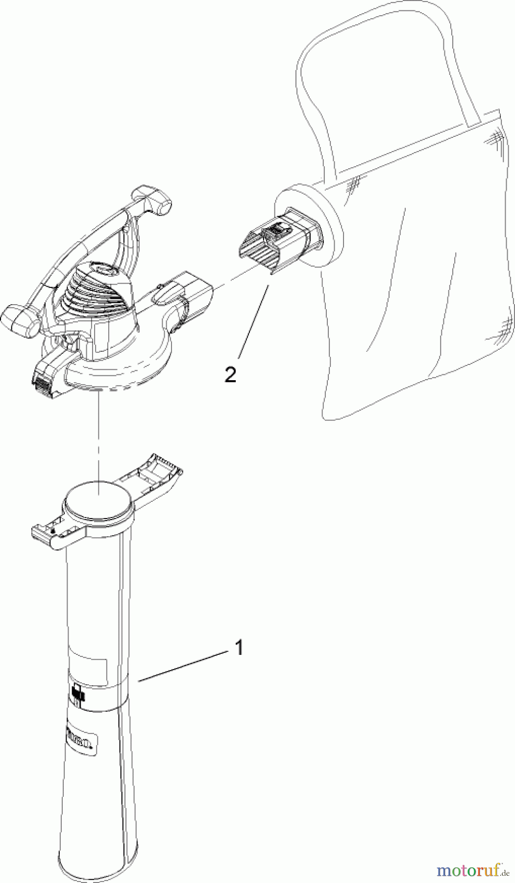 Toro Neu Blowers/Vacuums/Chippers/Shredders 51594 - Toro Ultra Blower/Vacuum, 2007 (270000001-270999999) TUBE AND BAG ASSEMBLY