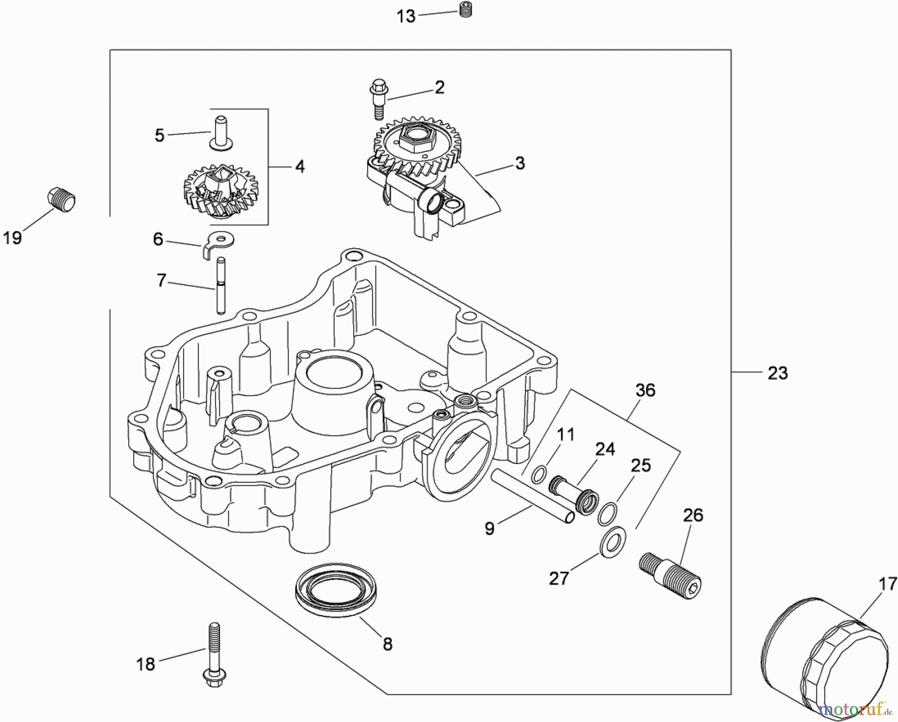  Toro Neu Mowers, Zero-Turn 74399 (Z5020) - Toro TimeCutter Z5020 Riding Mower, 2009 (290000440-290999999) OIL PAN AND LUBRICATION ASSEMBLY KOHLER SV720-0040