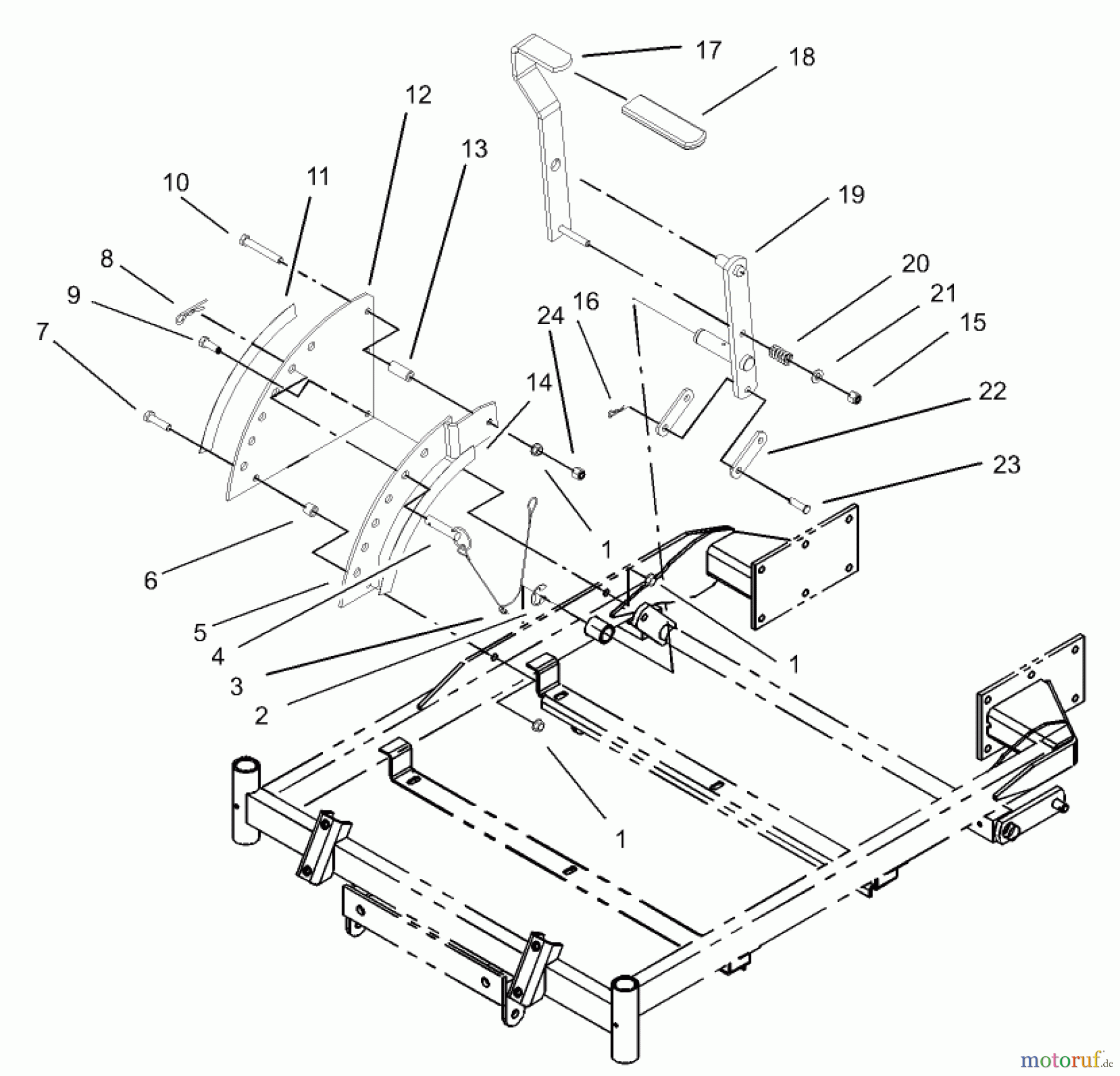 Toro Neu Mowers, Zero-Turn 74401 (17-44ZX) - Toro 17-44ZX TimeCutter ZX Riding Mower, 2003 (230000001-230999999) HEIGHT-OF-CUT ASSEMBLY