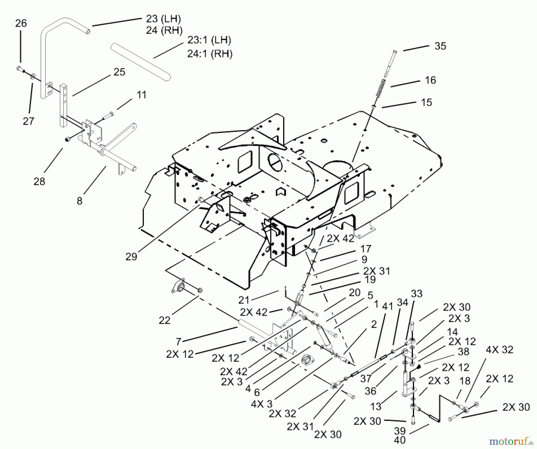 Toro Neu Mowers, Zero-Turn 74401 (17-44ZX) - Toro 17-44ZX TimeCutter ZX Riding Mower, 2003 (230000001-230999999) MOTION CONTROL ASSEMBLY