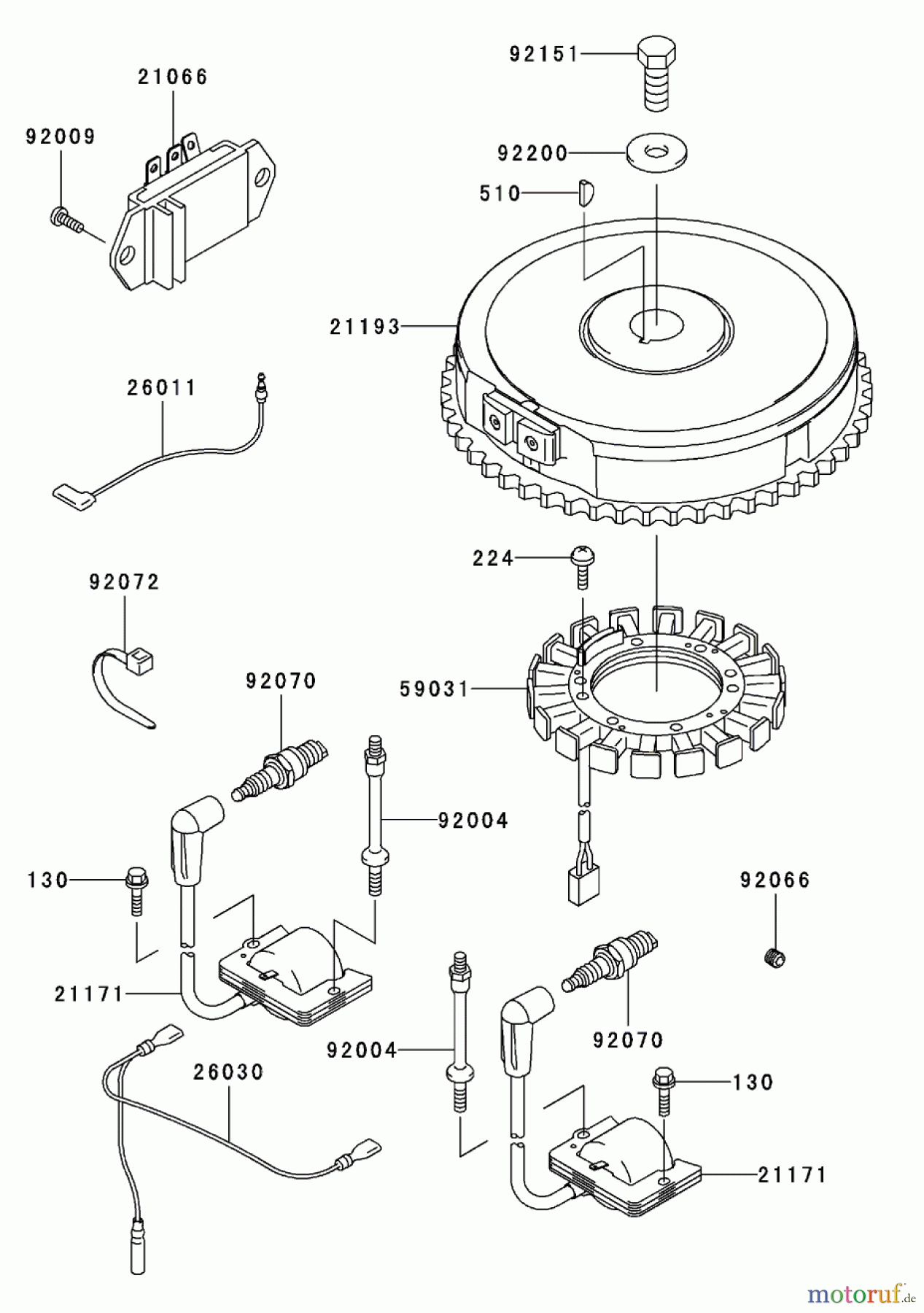  Toro Neu Mowers, Zero-Turn 74401 (Z17-44) - Toro Z17-44 TimeCutter Z Riding Mower, 2002 (220000001-220999999) ELECTRIC EQUIPMENT ASSEMBLY KAWASAKI FH500V-AS36