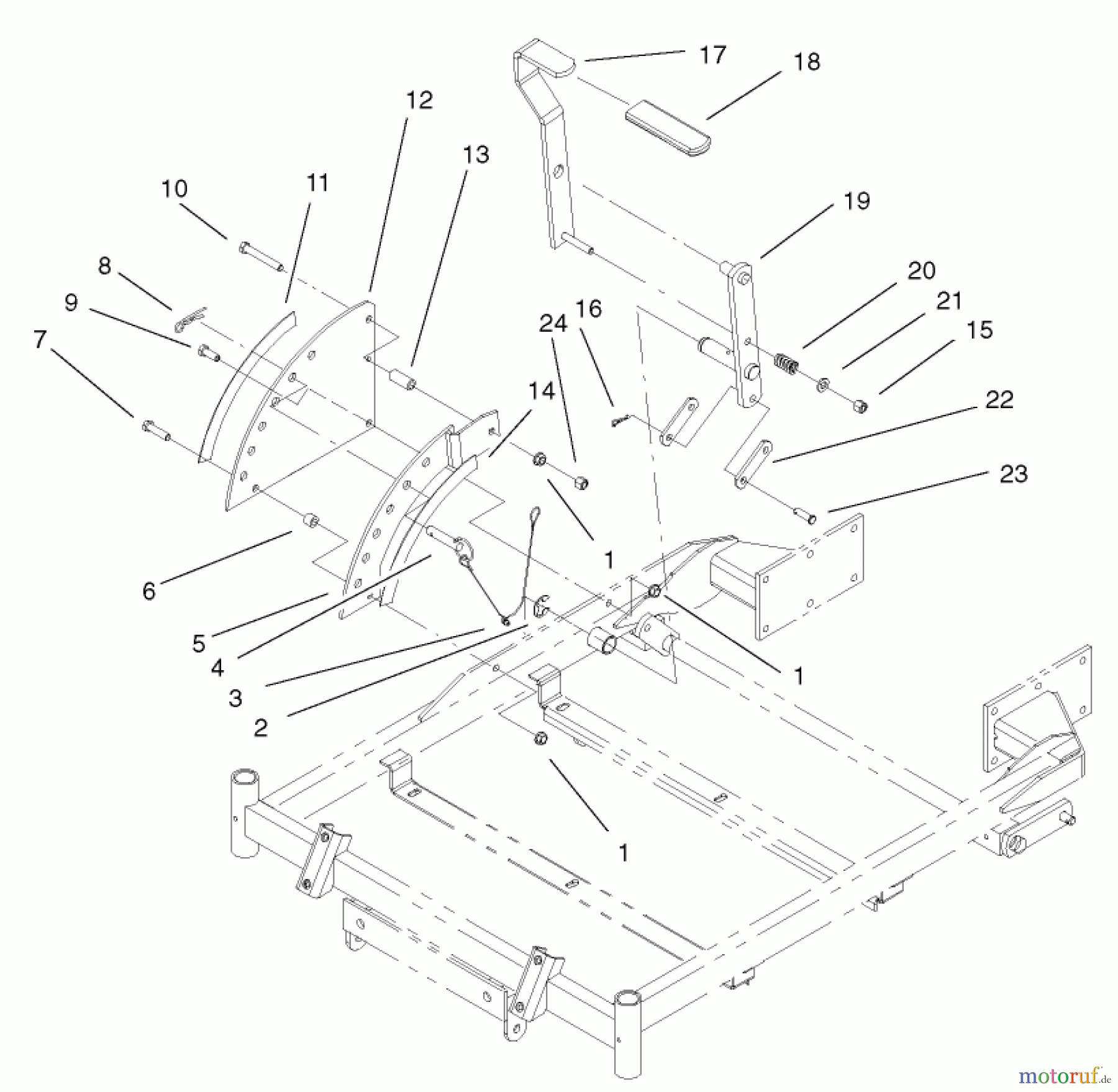 Toro Neu Mowers, Zero-Turn 74401 (Z17-44) - Toro Z17-44 TimeCutter Z Riding Mower, 2002 (220000001-220999999) HEIGHT-OF-CUT ASSEMBLY