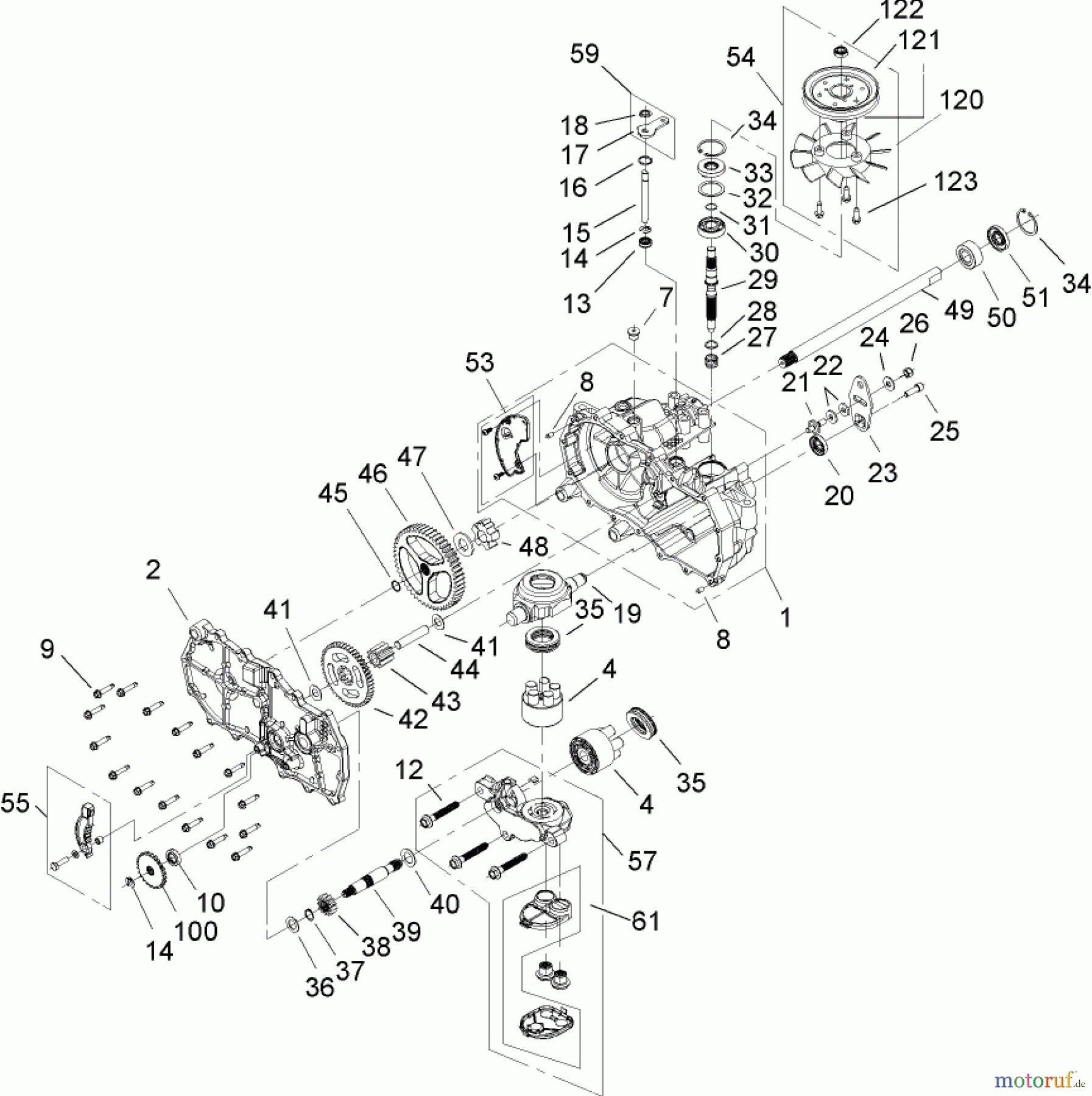 Toro Neu Mowers, Zero-Turn 74402 (14-38Z) - Toro 14-38Z TimeCutter Z Riding Mower, 2004 (240000001-240999999) RH HYDROSTAT ASSEMBLY PART NO. 107-2466